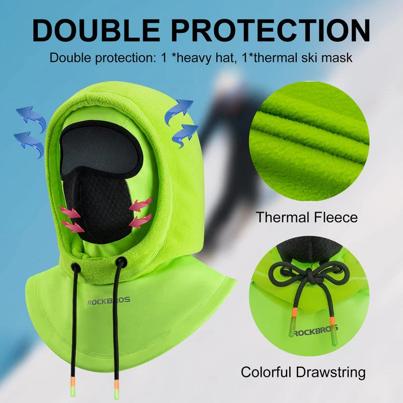 ROCKBROS Winter Thermal Balaclava - Ski Mask for Snowboarding, Cycling, and Outdoor Sports
#Color_Green