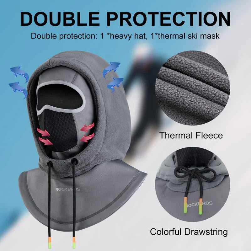 ROCKBROS Winter Thermal Balaclava - Ski Mask for Snowboarding, Cycling, and Outdoor Sports
#Color_Gray