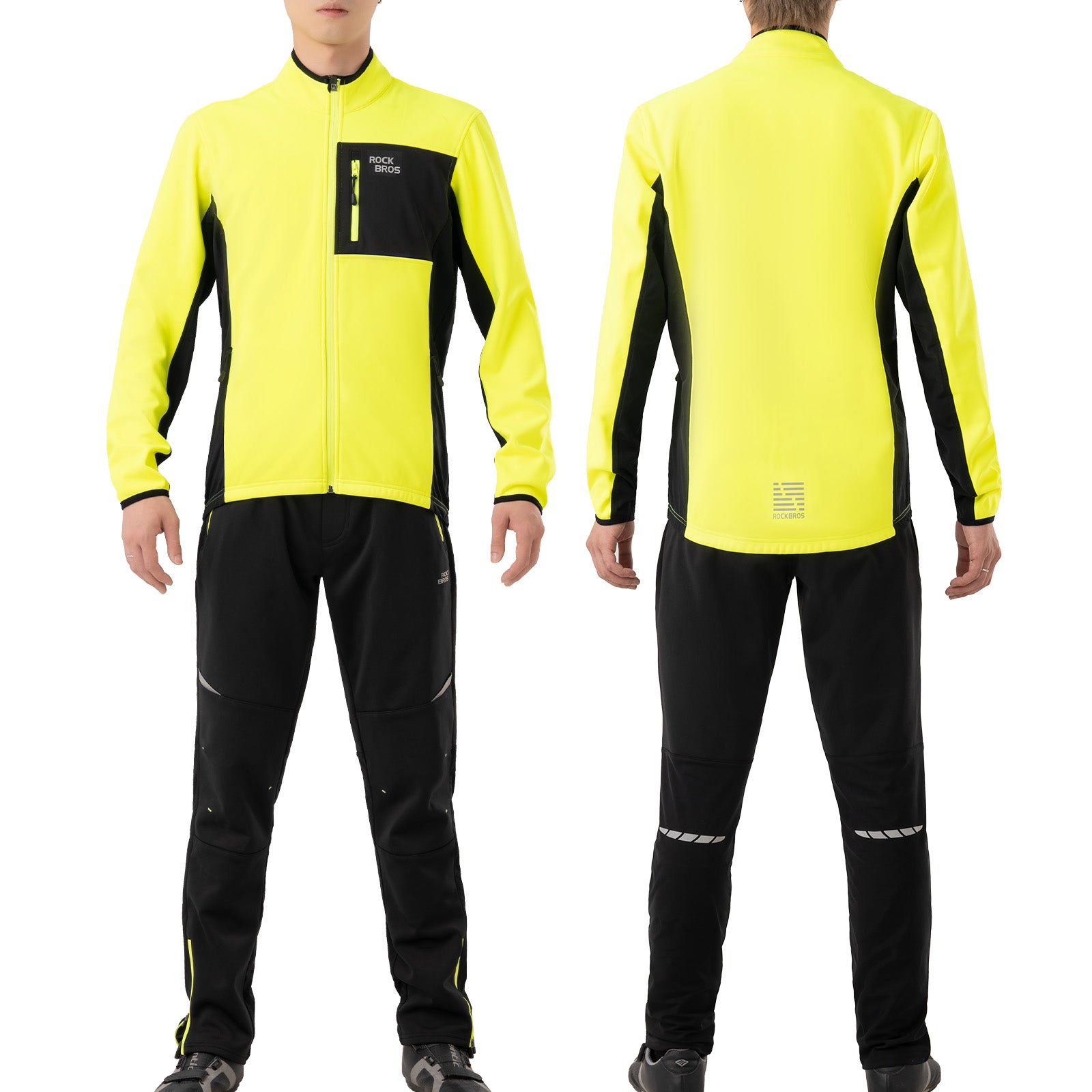 ROCKBROS winter thermal cycling jacket and pants set for windproof outdoor rides