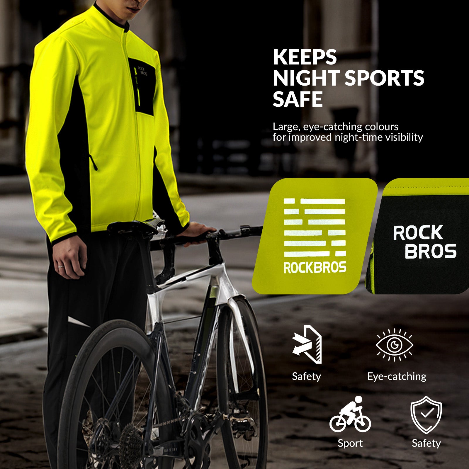ROCKBROS winter thermal cycling jacket and pants set for windproof outdoor rides