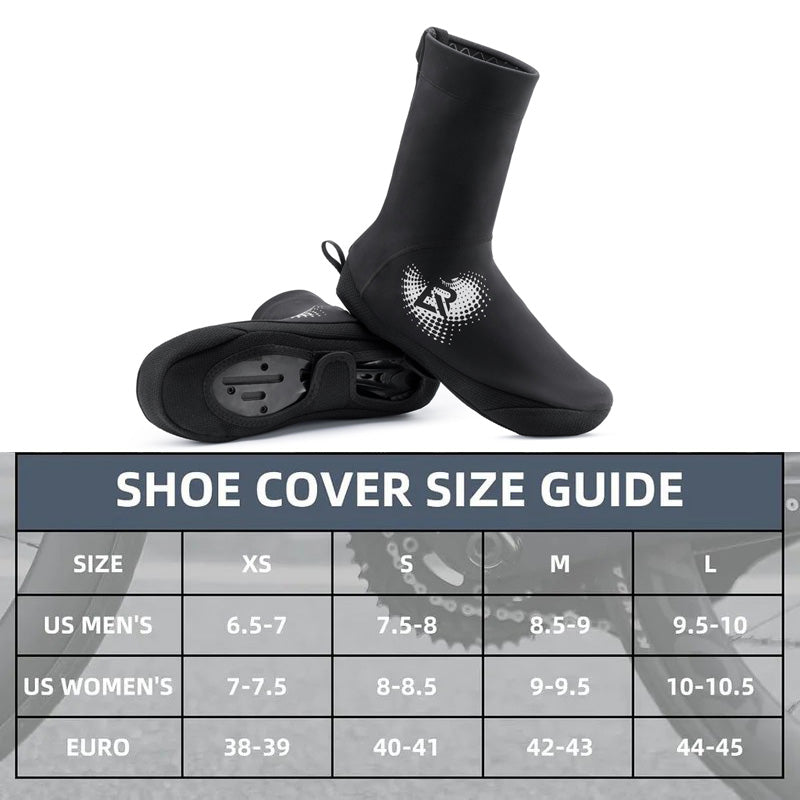 ROCKBROS winter thermal cycling shoe covers, windproof, water-resistant, durable shoe covers for outdoor biking