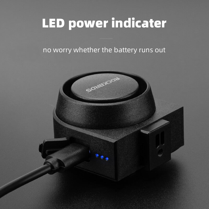 ROCKBROS wireless bike horn with anti-theft alarm for secure cycling