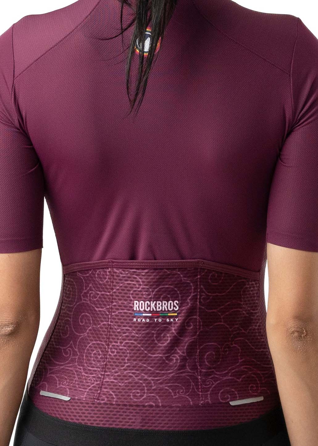 RockBros Women’s ROAD-TO-SKY Short Sleeve Cycling Jersey
#Color_Purple