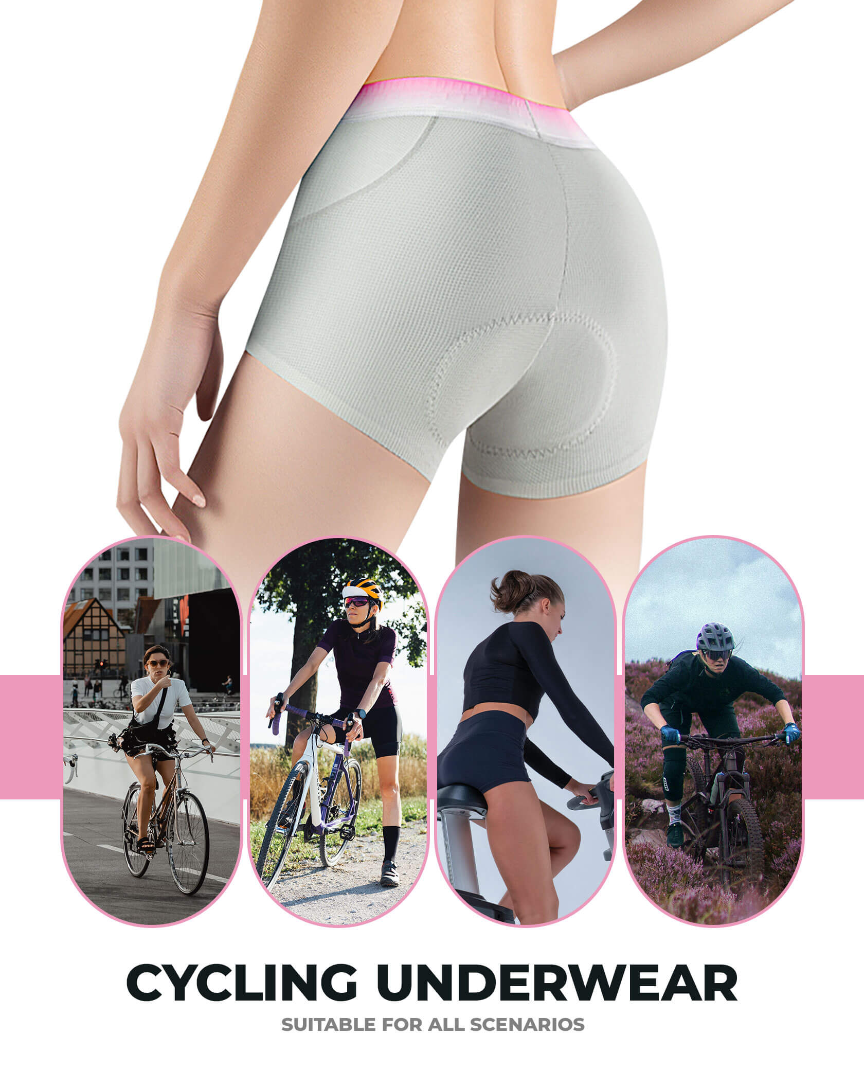 ROCKBROS women's 3D padded cycling inner shorts