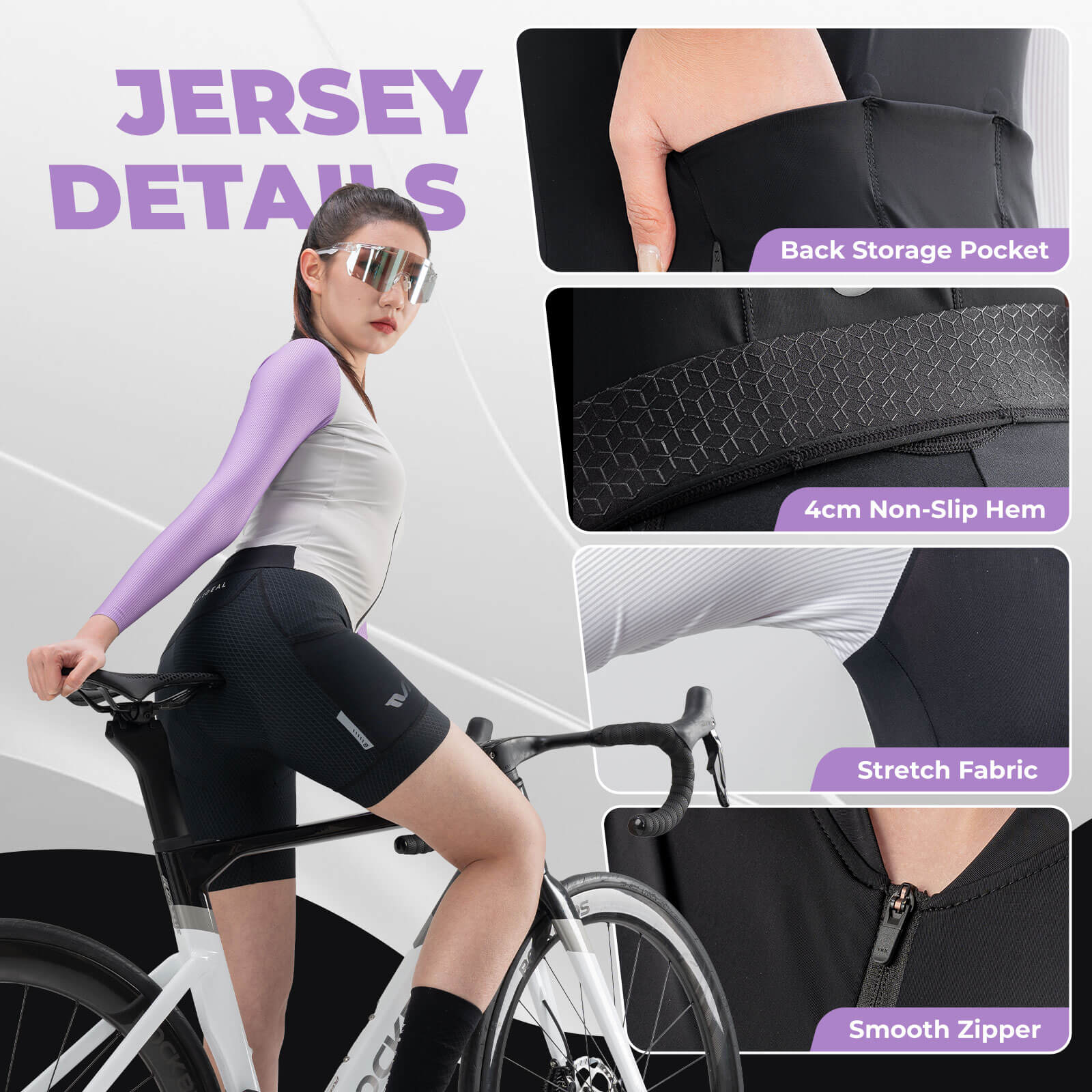 ROCKBROS women's breathable long-sleeve cycling jersey
#Color_Purple