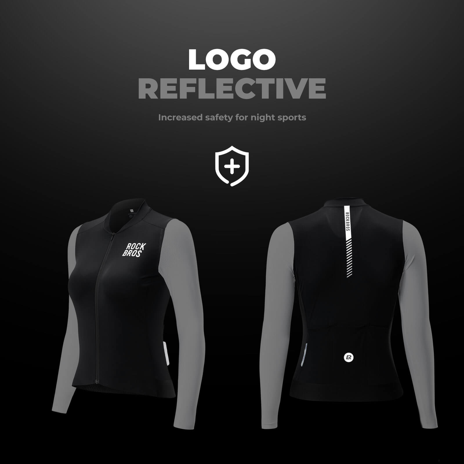 ROCKBROS women's breathable long-sleeve cycling jersey
#Color_Black