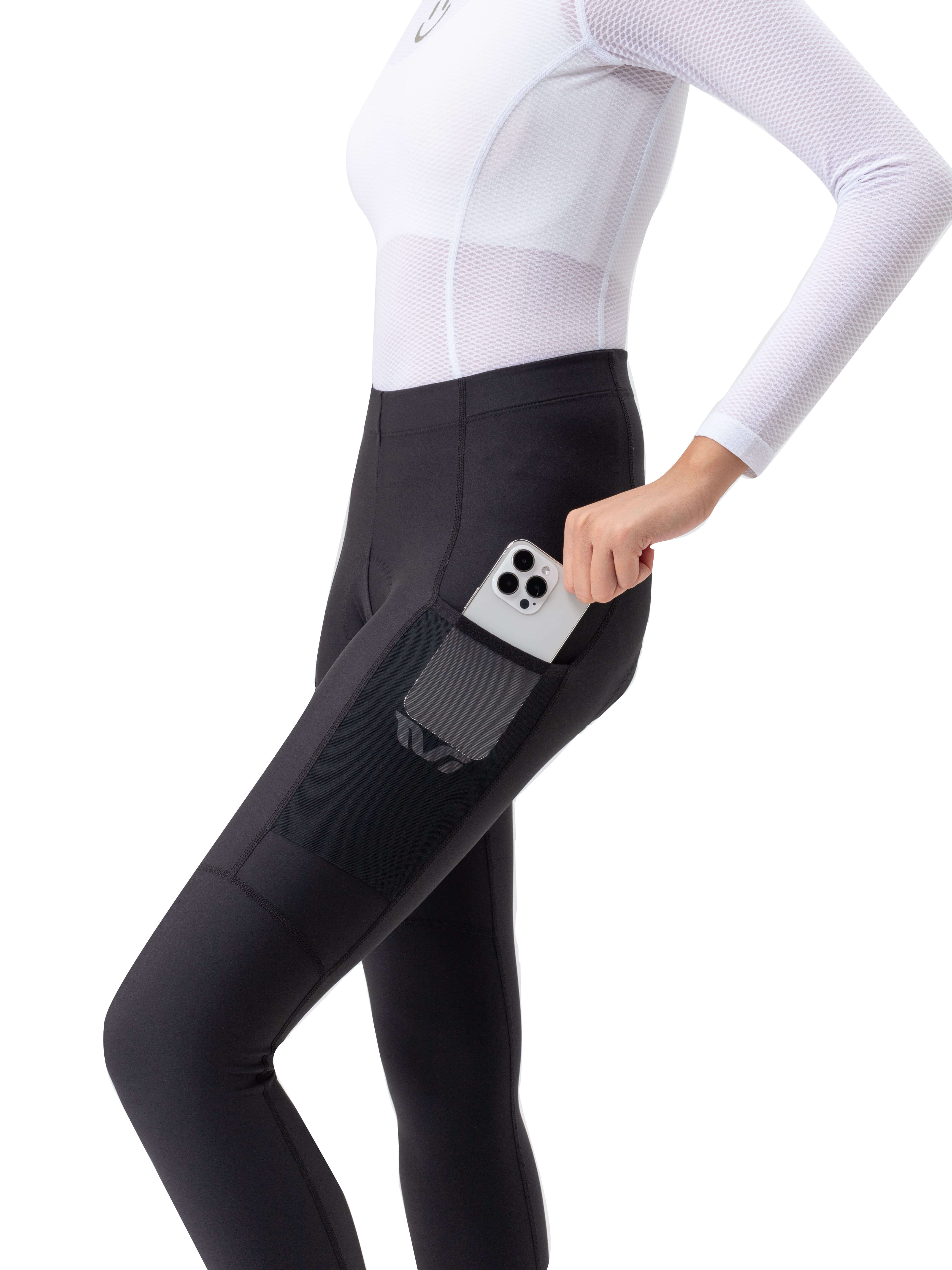 Women's lightweight thermal cycling tights for fall and winter rides – breathable, insulated, and flexible fit