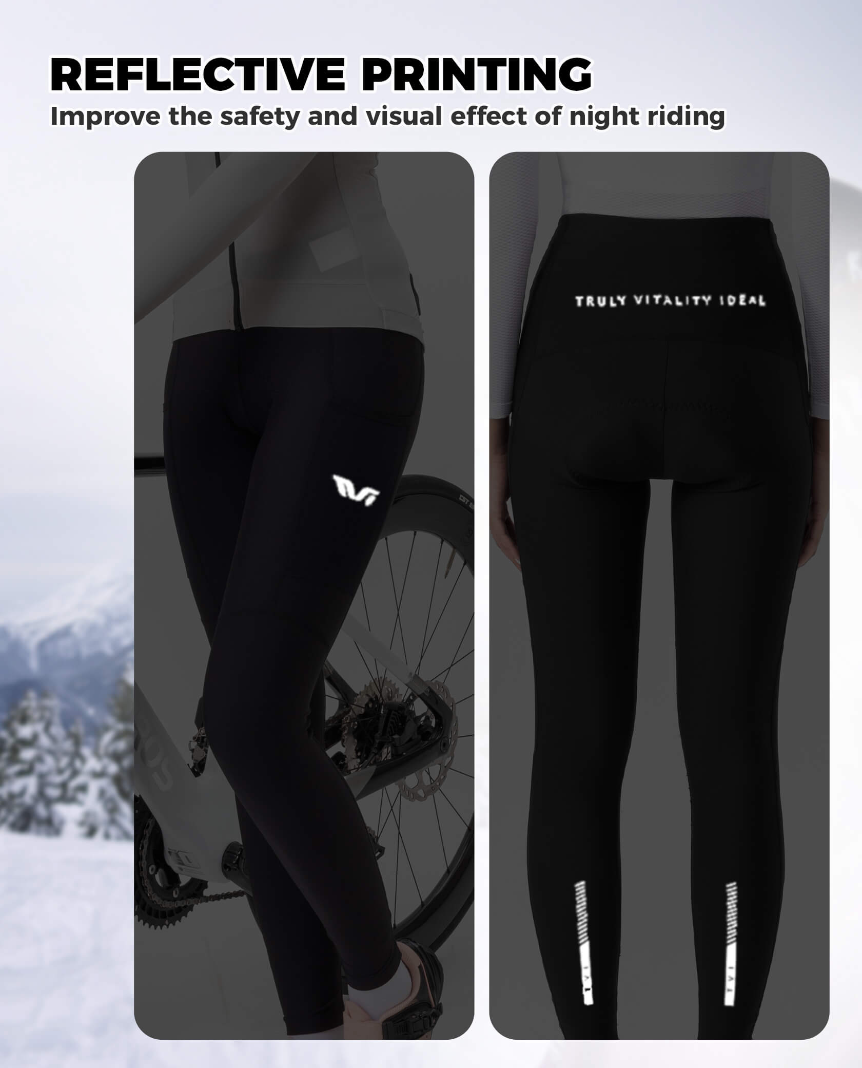 Women's lightweight thermal cycling tights for fall and winter rides – breathable, insulated, and flexible fit