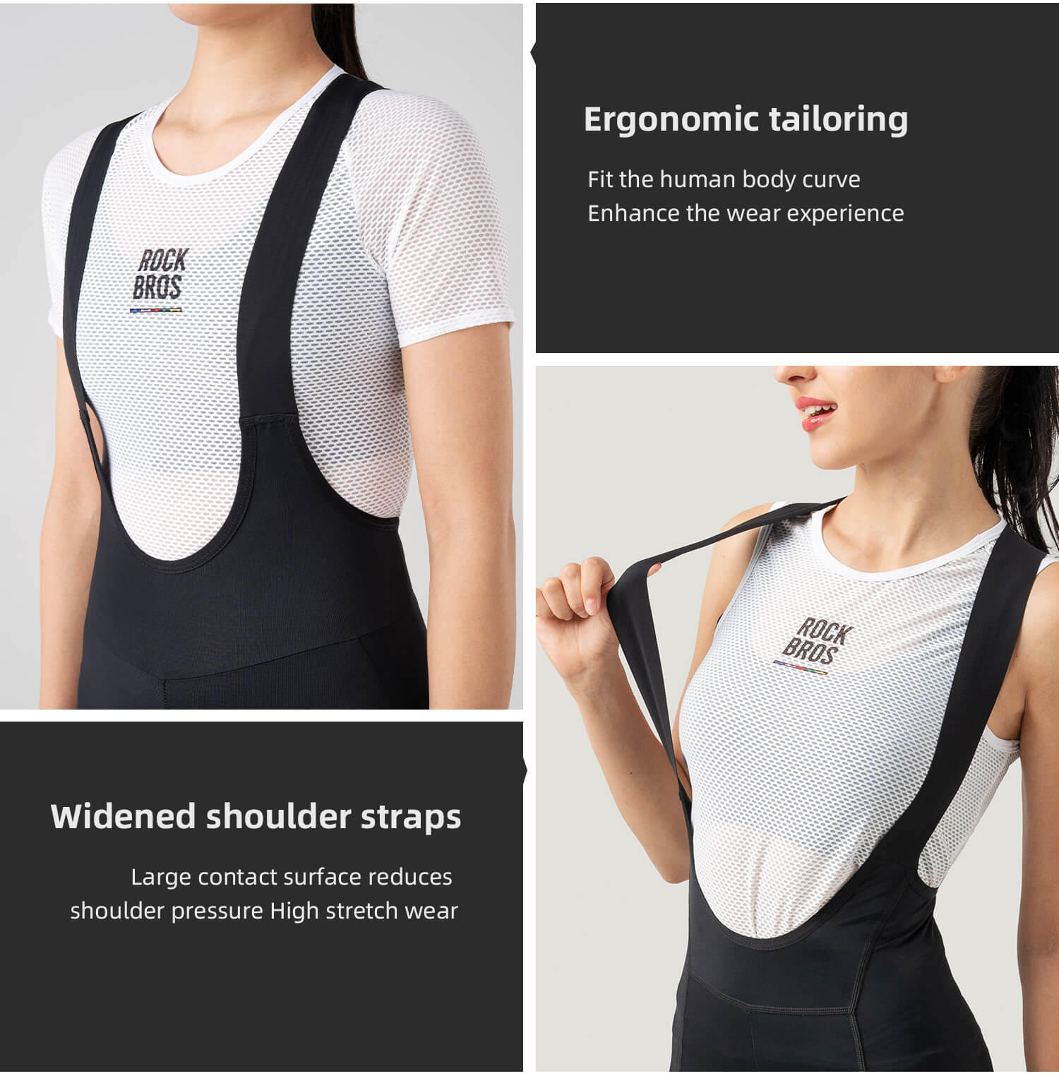 ROCKBROS Women's ROAD-TO-SKY bib cycling tights for long-distance rides