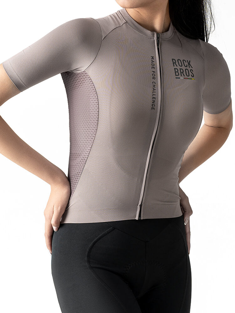 ROCKBROS women's quick-drying short-sleeve cycling jersey for road biking
#Color_Dark Gray