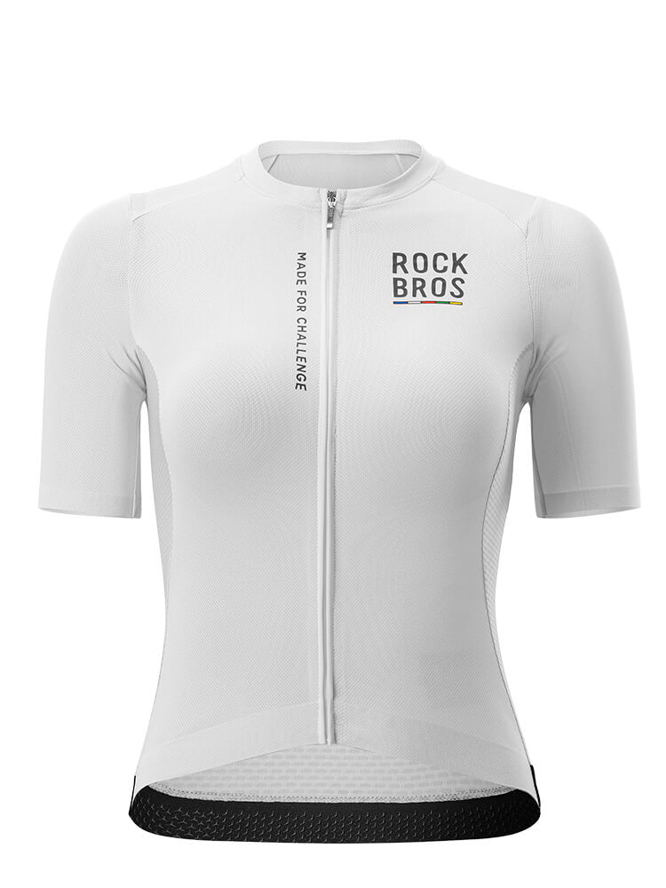 ROCKBROS women's quick-drying short-sleeve cycling jersey for road biking
#Color_White