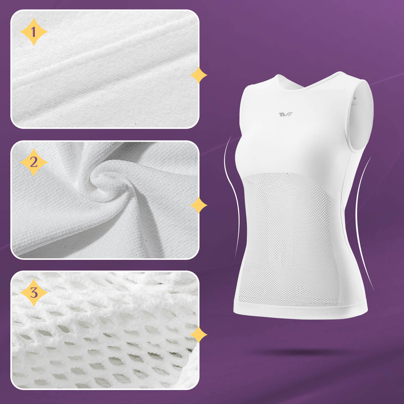 detail of ROCKBROS sleeveless cycling base layer for women