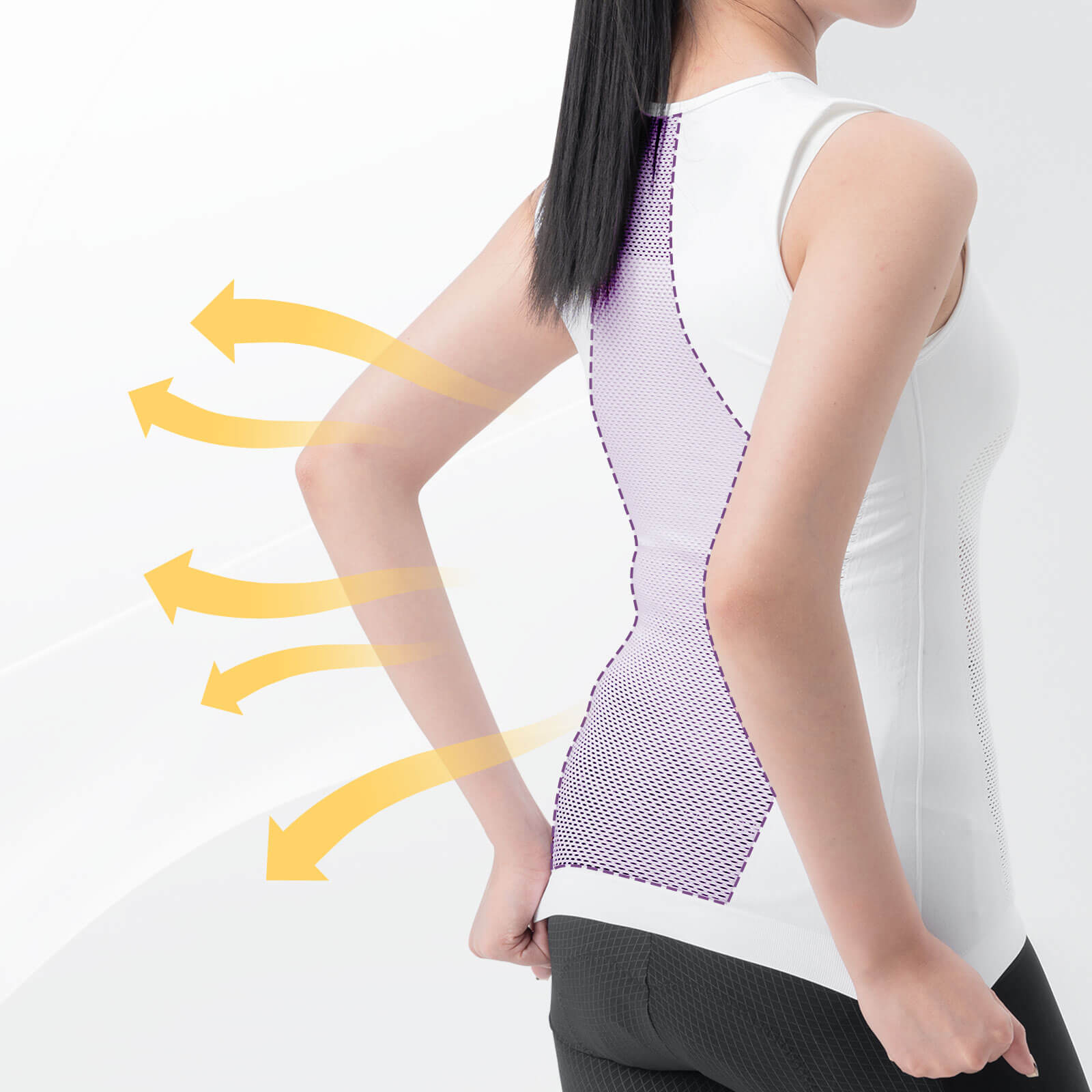 detail of ROCKBROS sleeveless cycling base layer for women