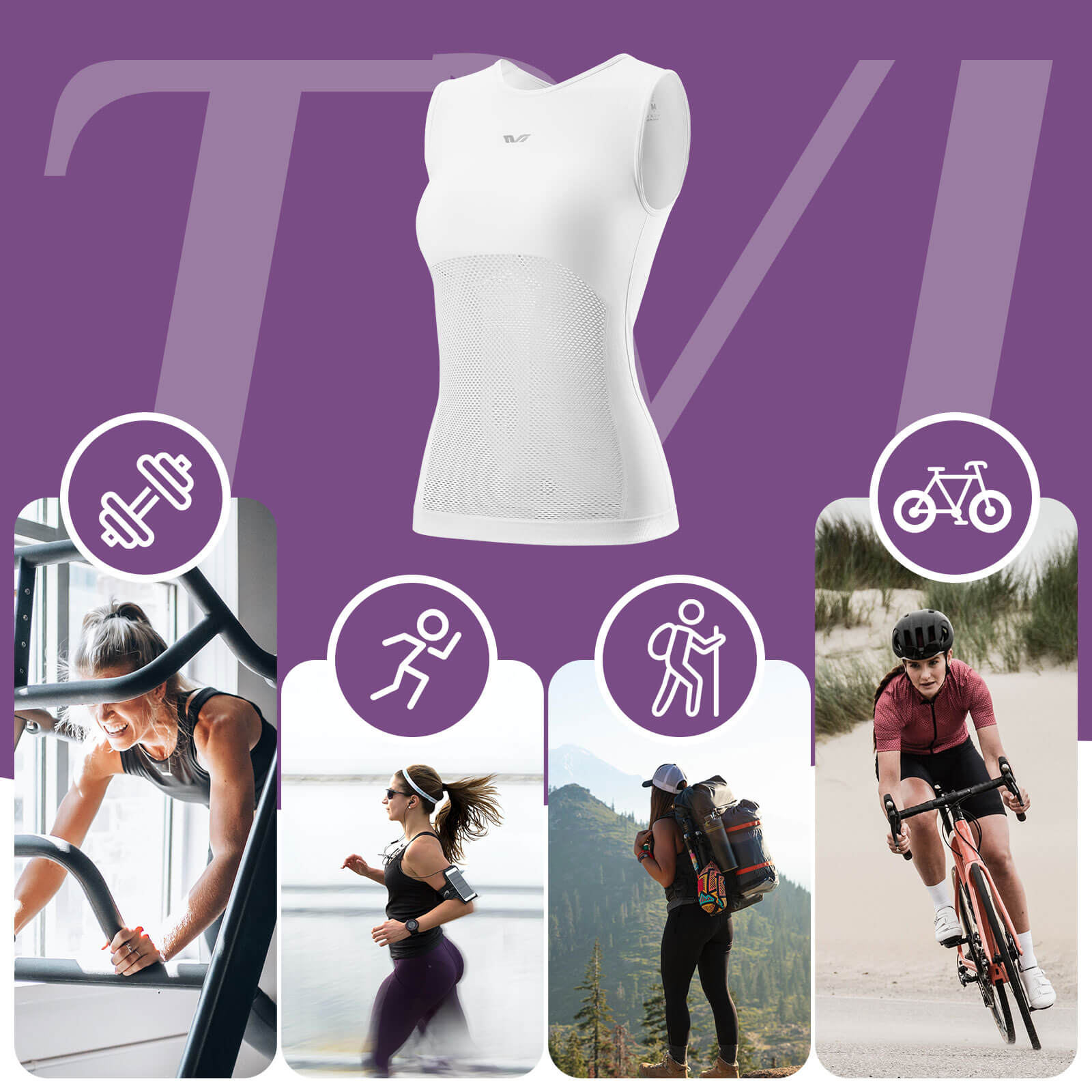 detail of ROCKBROS sleeveless cycling base layer for women