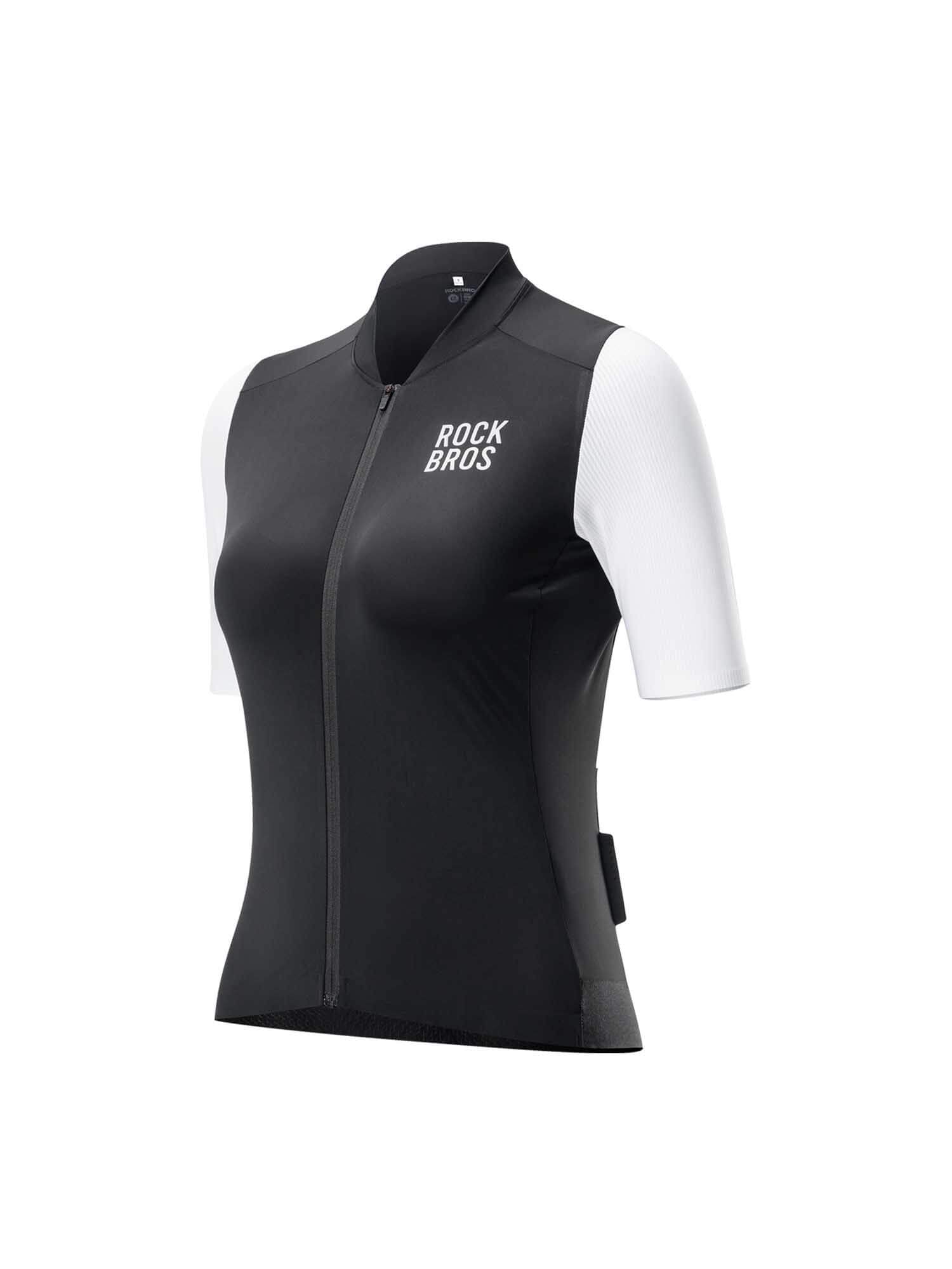 ROCKBROS women's summer cycling jersey with breathable fabric
#Color_Black and White
