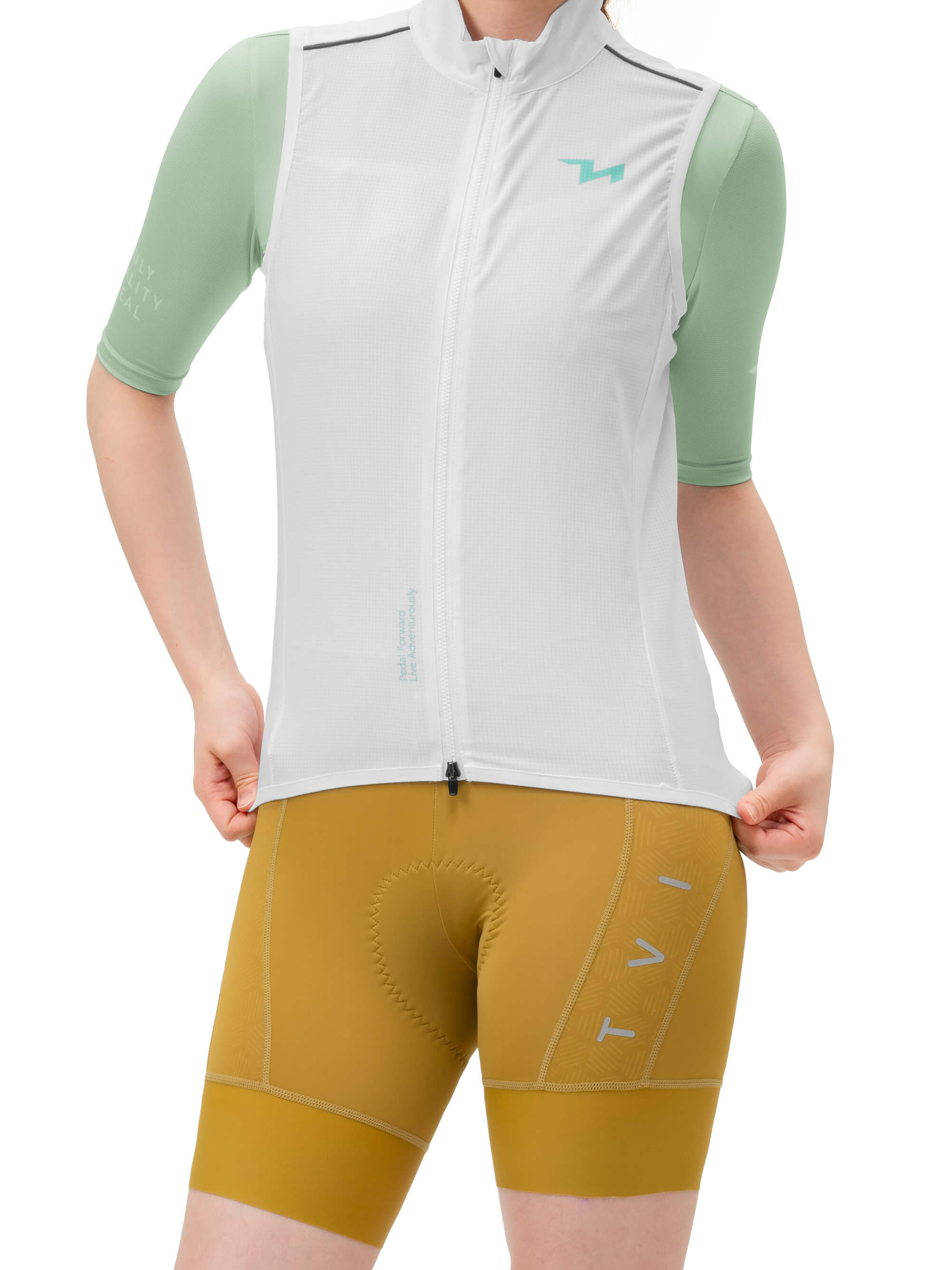 ROCKBROS Women's TVI Cycling Vest Windproof Lightweight Breathable Bike Jersey
#Color_White