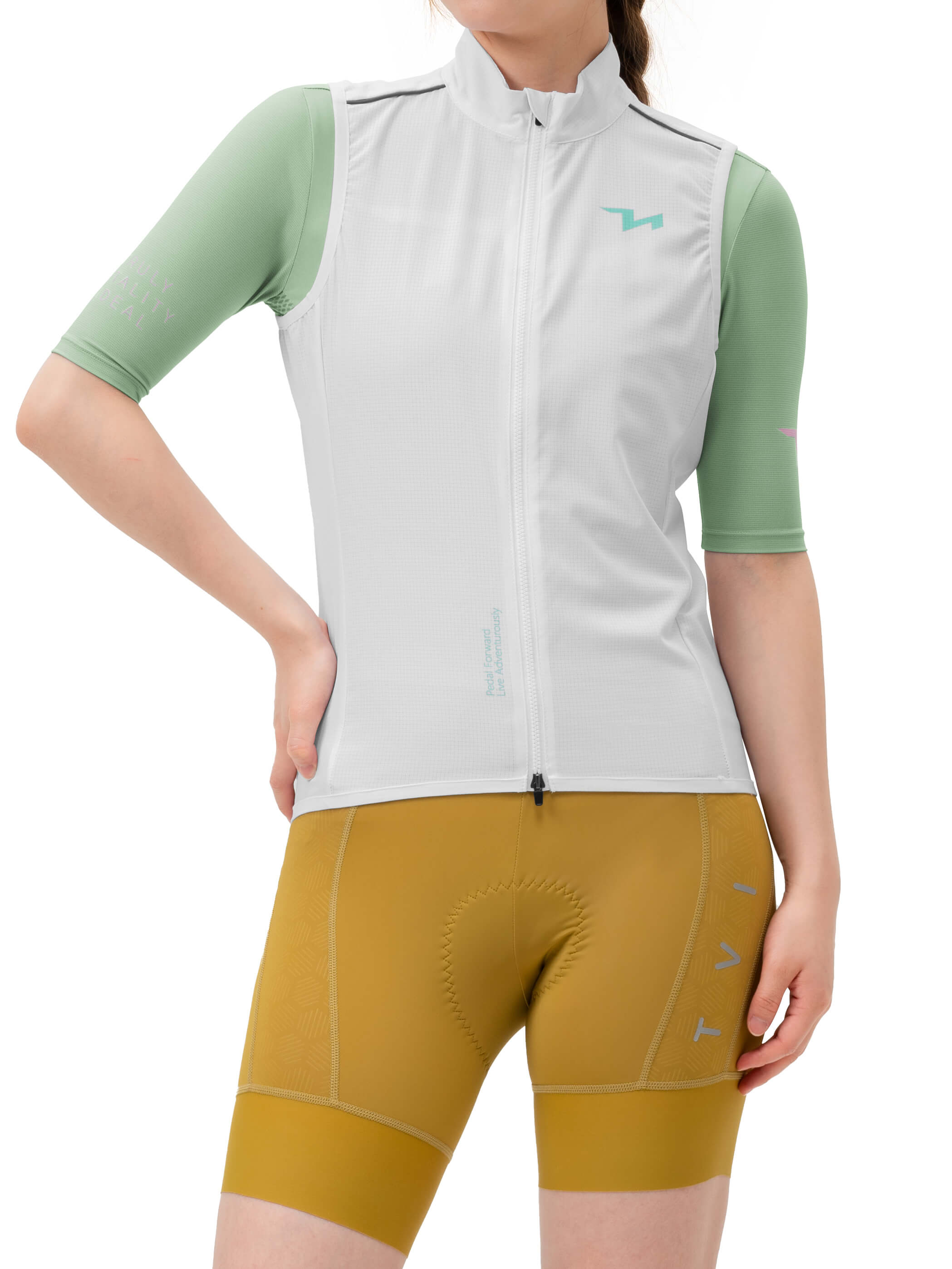 ROCKBROS Women's TVI Cycling Vest Windproof Lightweight Breathable Bike Jersey
#Color_White