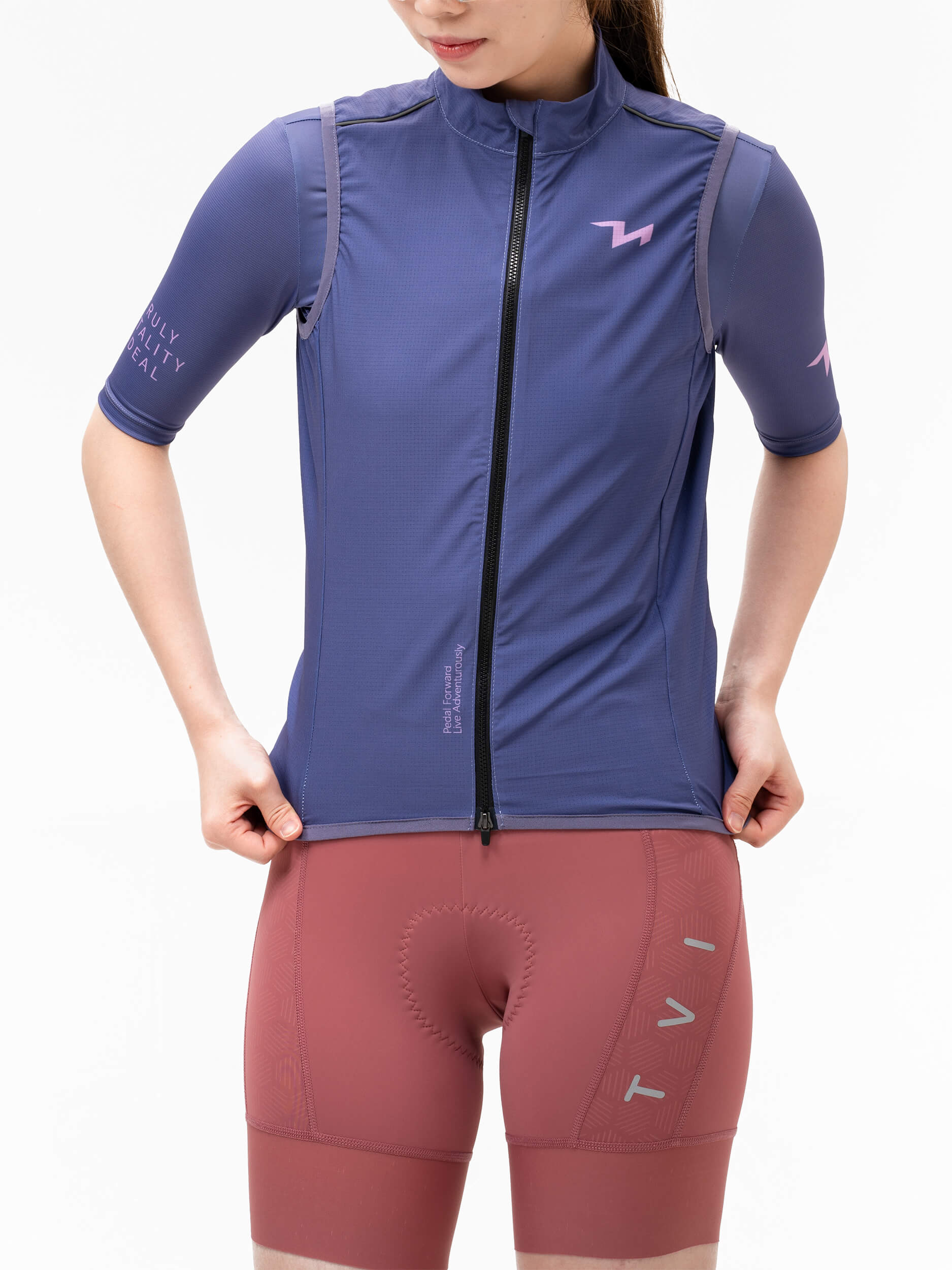 ROCKBROS Women's TVI Cycling Vest Windproof Lightweight Breathable Bike Jersey
#Color_Purple
