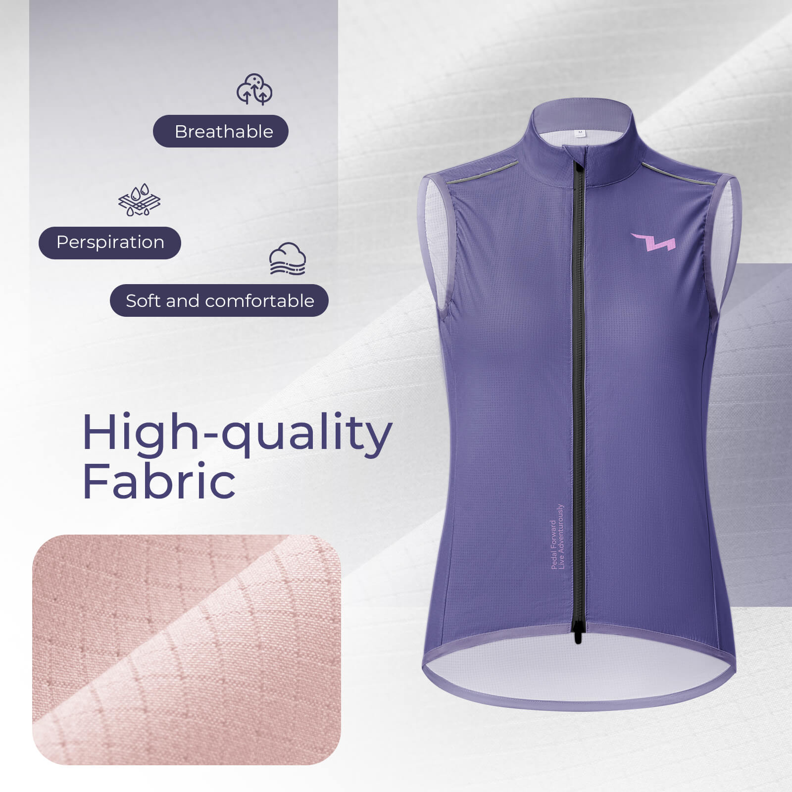 ROCKBROS Women's Cycling Vest with lightweight breathable fabric for moisture wicking and quick dry