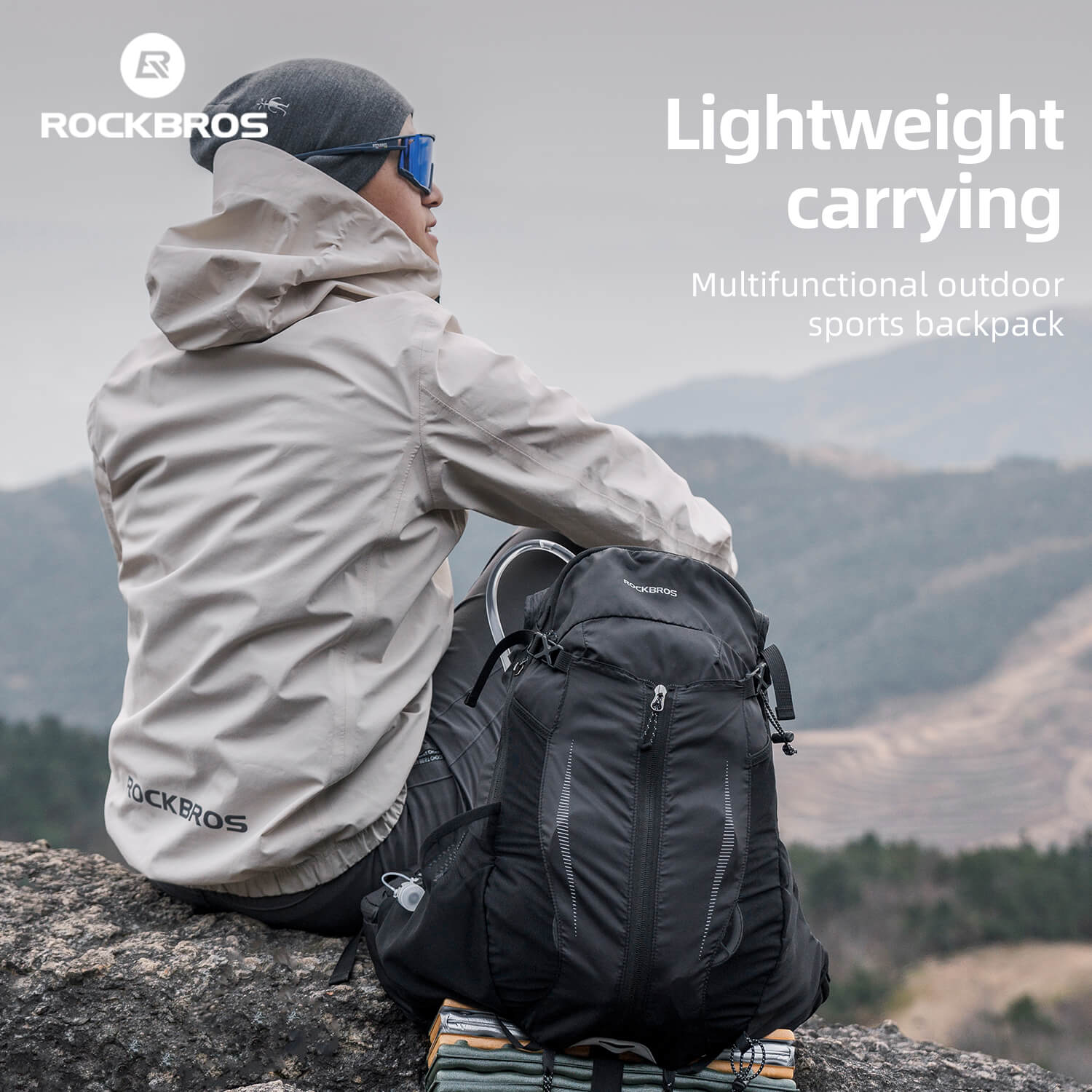 ROCKBROS lightweight hydration backpack for outdoor sports
