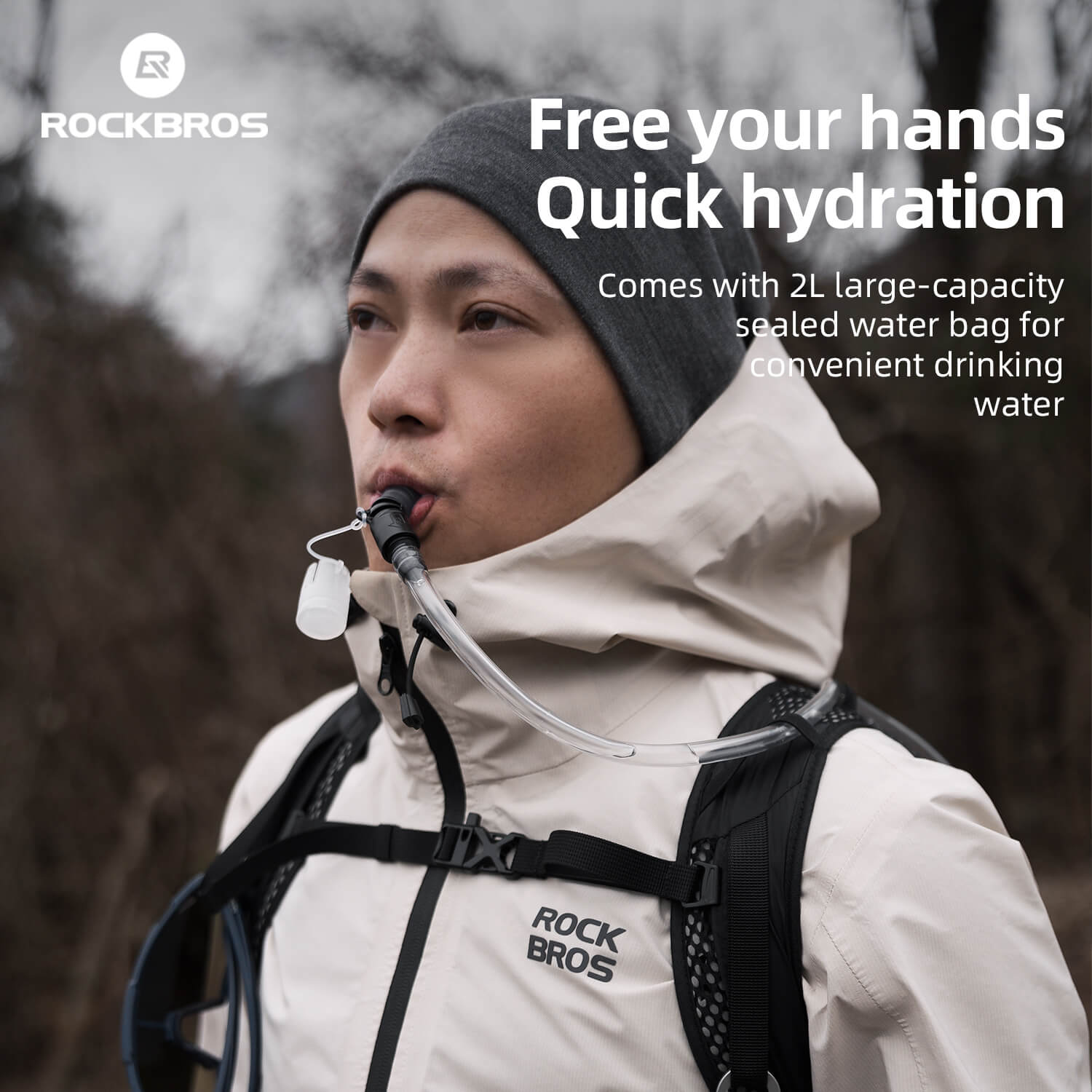 ROCKBROS lightweight hydration backpack for outdoor sports