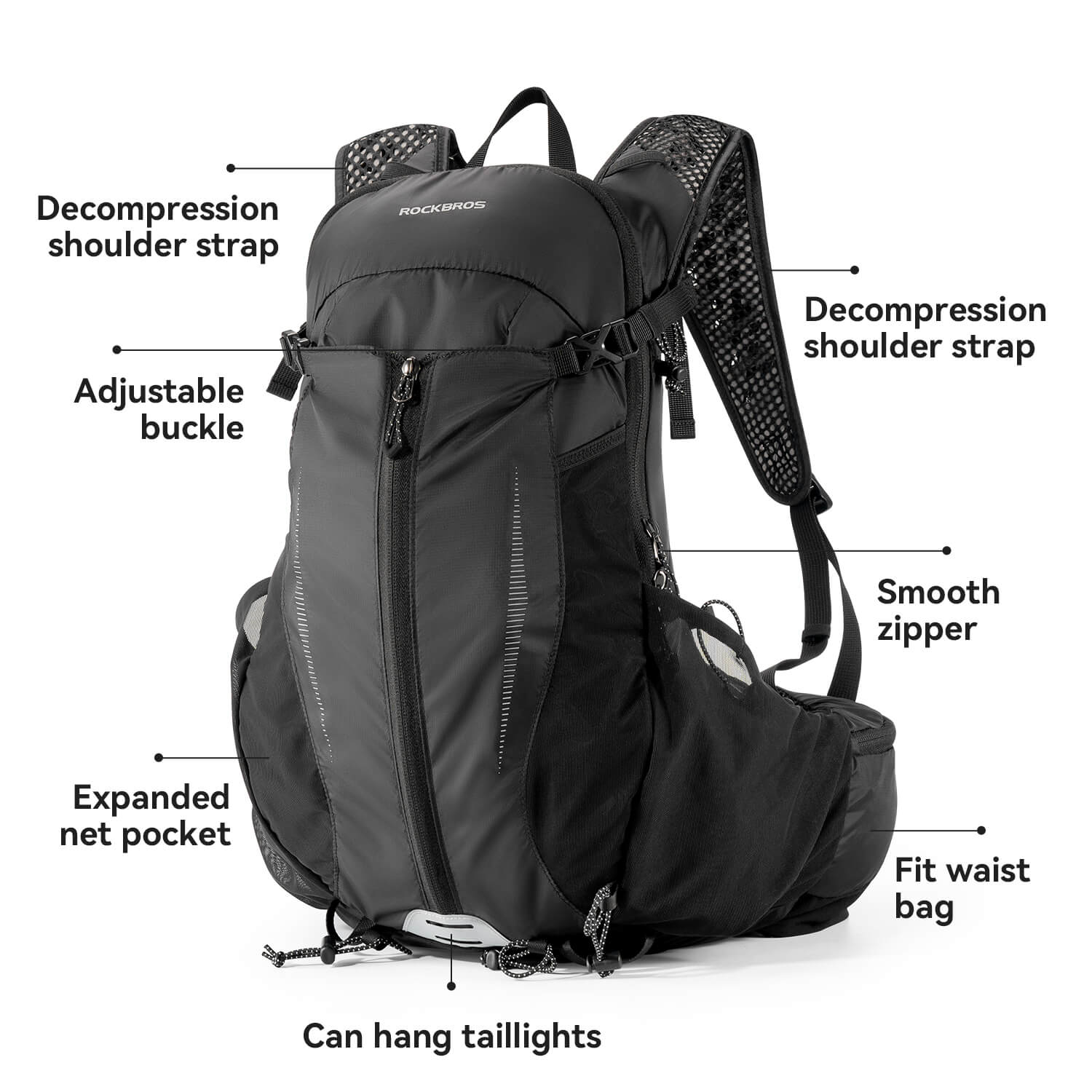 ROCKBROS lightweight hydration backpack for outdoor sports