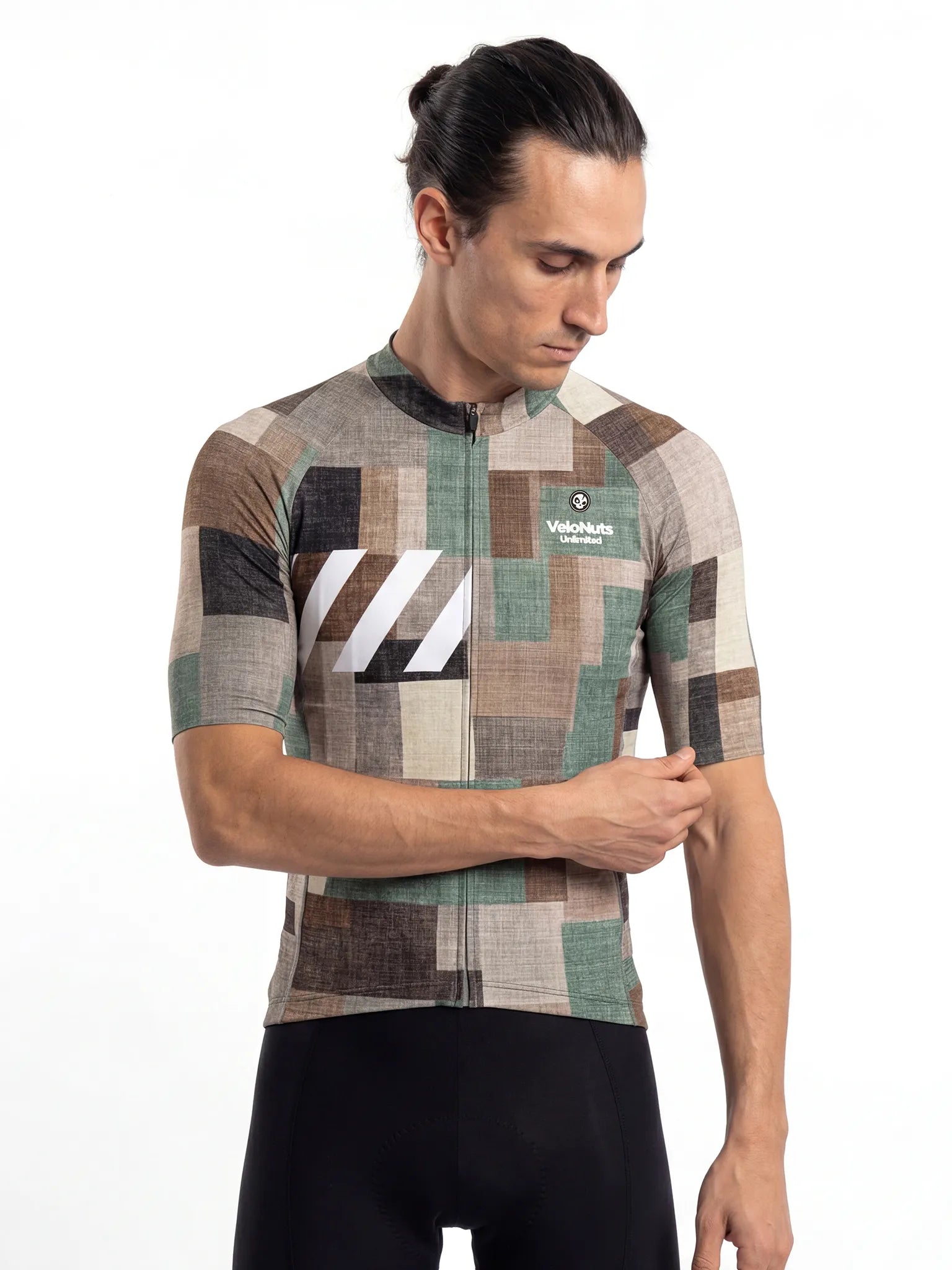 Men's Cycling Jersey Terrain Blocks#Type_Linen Patchwork