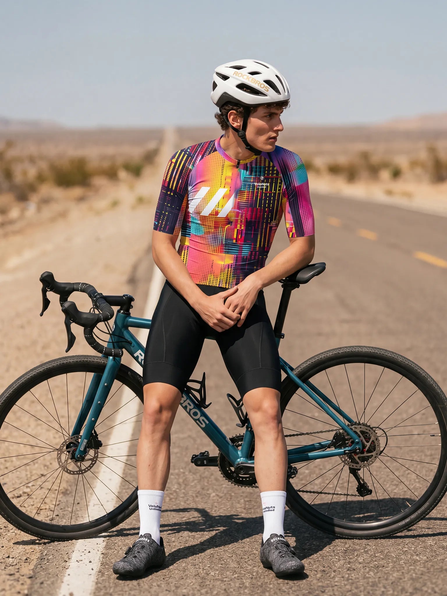Men's Cycling Jersey Neon Condense#Type_Pink Skyline