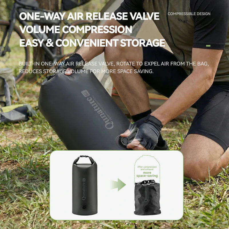 IPX6 waterproof roll-top bike fork bag for bikepacking