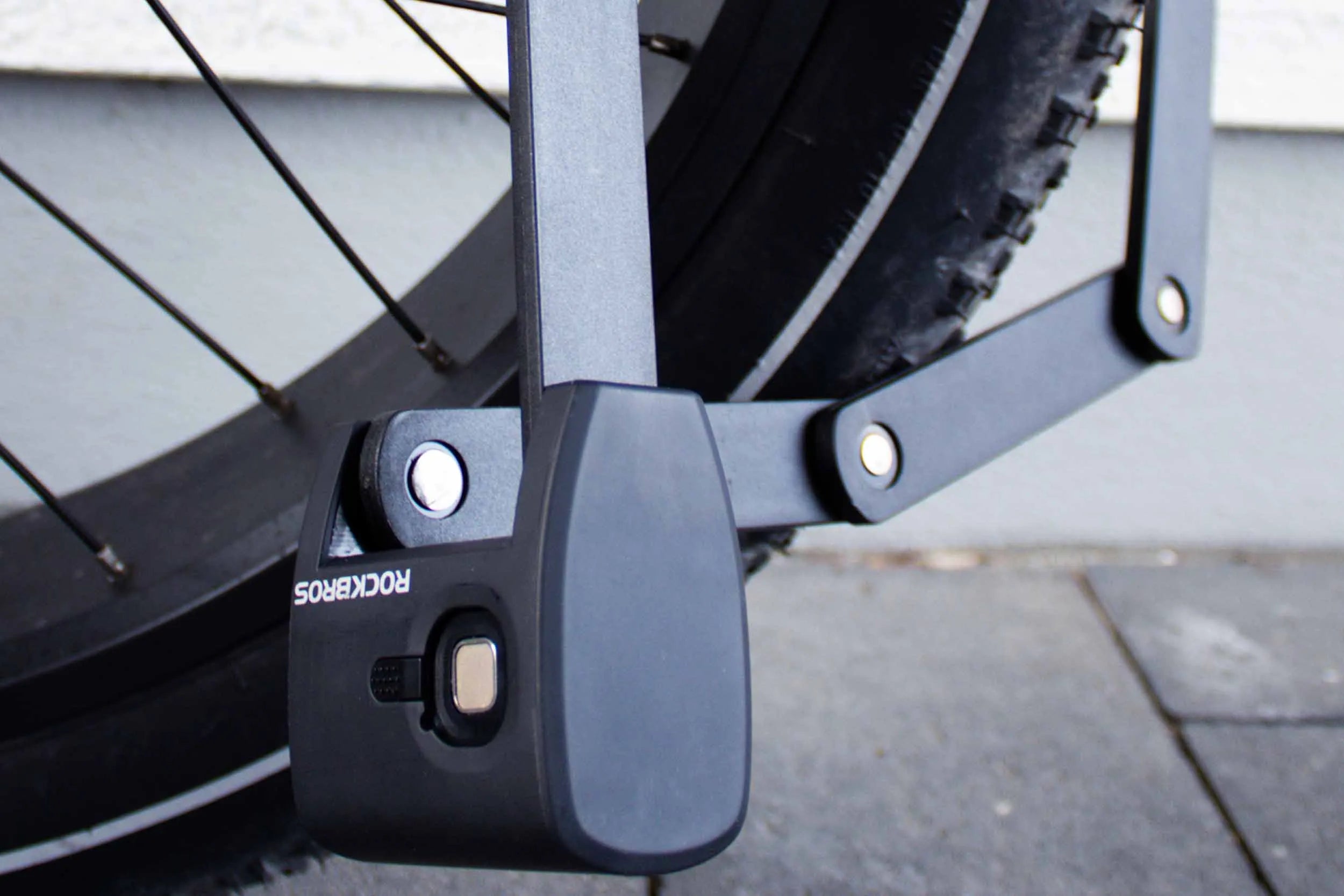 Bike securely locked to a fixed bike rack