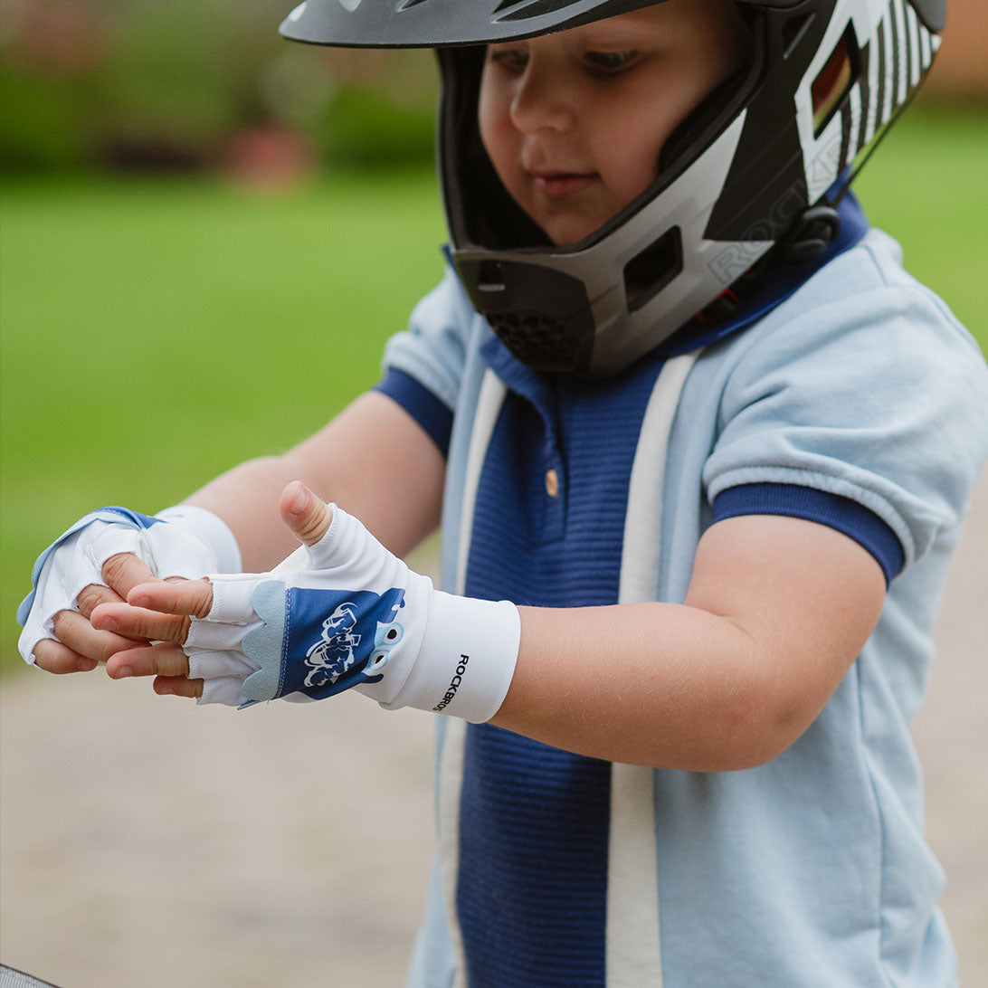 ROCKBROS kids cycling accessories — gloves, pads, bells, and bottles for safe riding