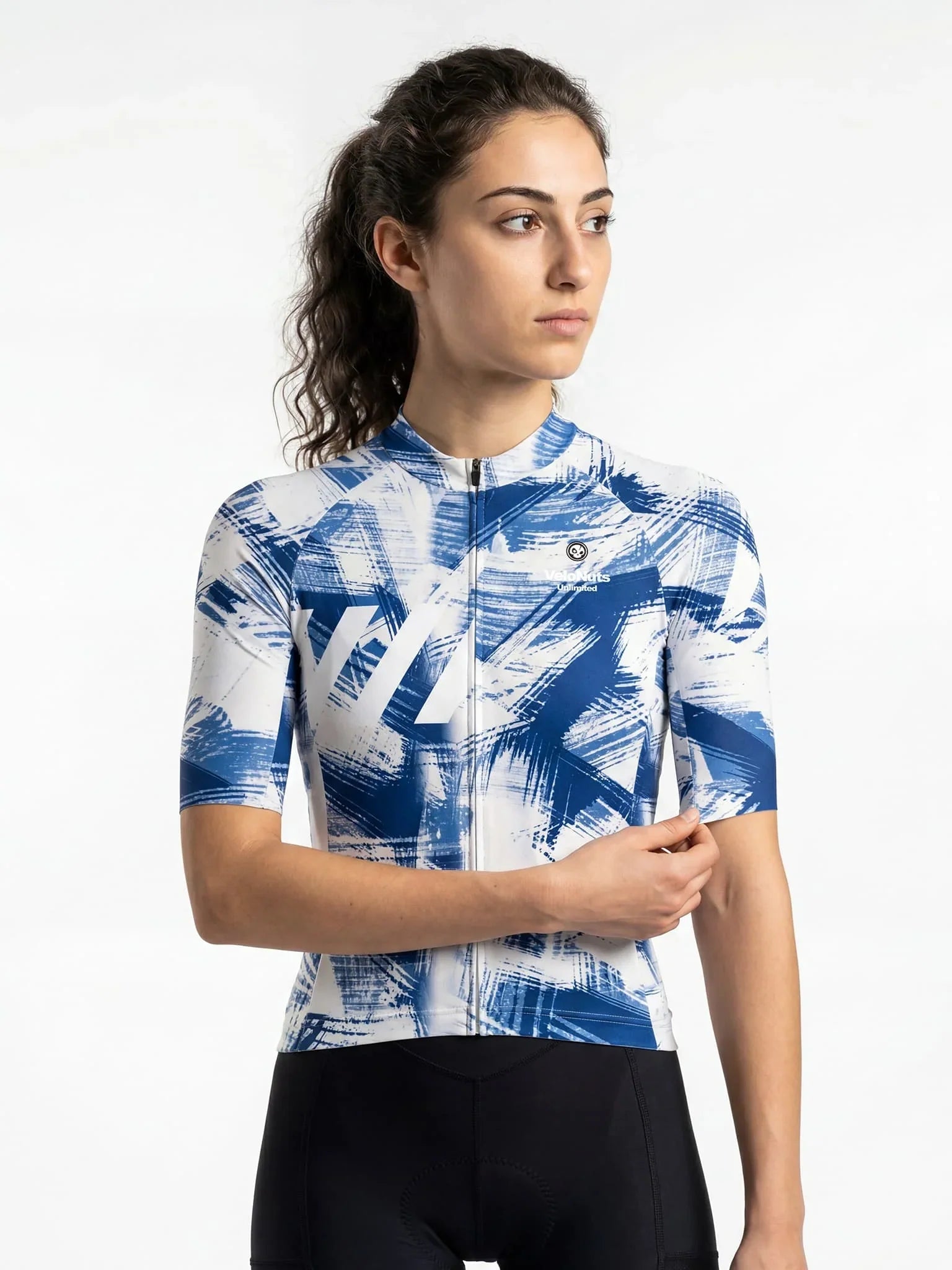 Women's Cycling Jersey Ink Burst#Type_Cobalt Strokes