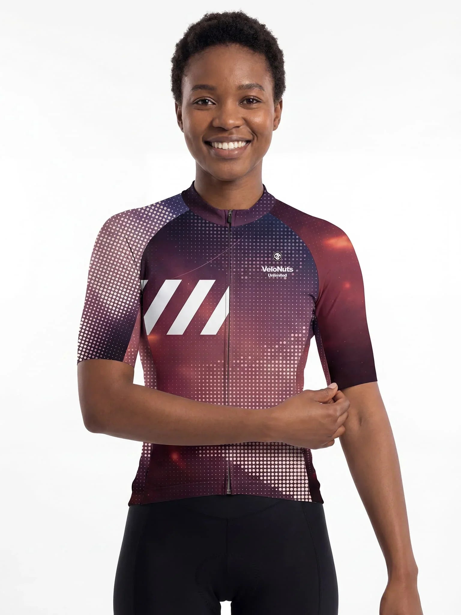 Women's Cycling Jersey Retro Signal#Type_Cosmic Halftone