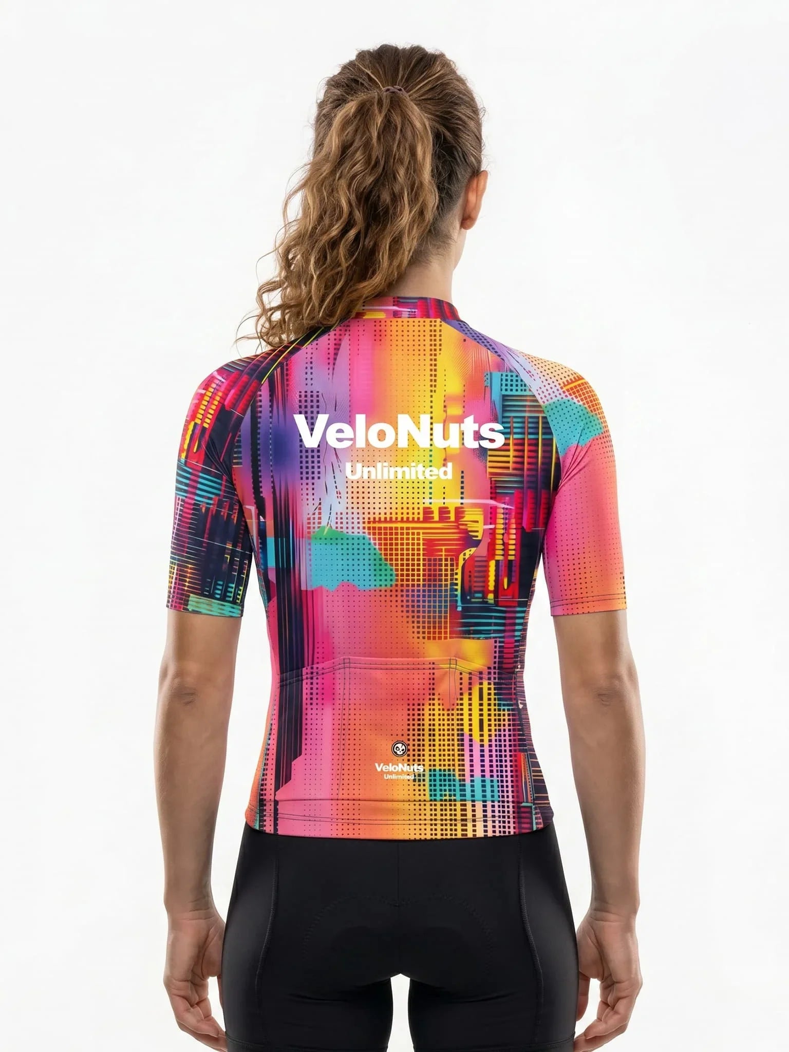 Women's Cycling Jersey Neon Condense#Type_Pink Skyline