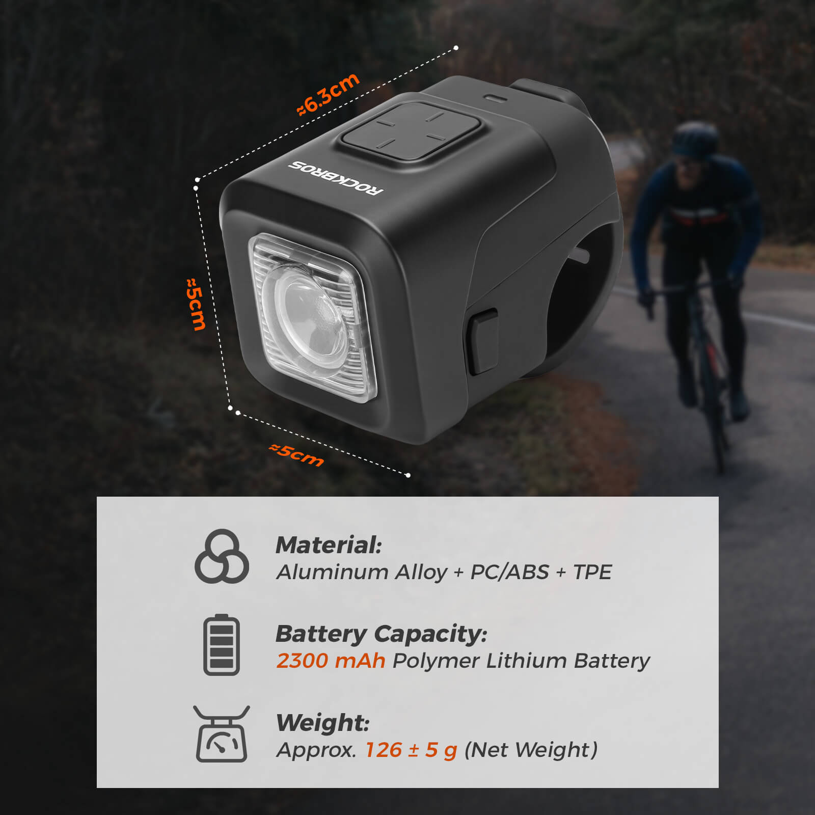 2-in-1 rechargeable bike horn and front headlight, 450 lumens super bright LED with loud electronic bell