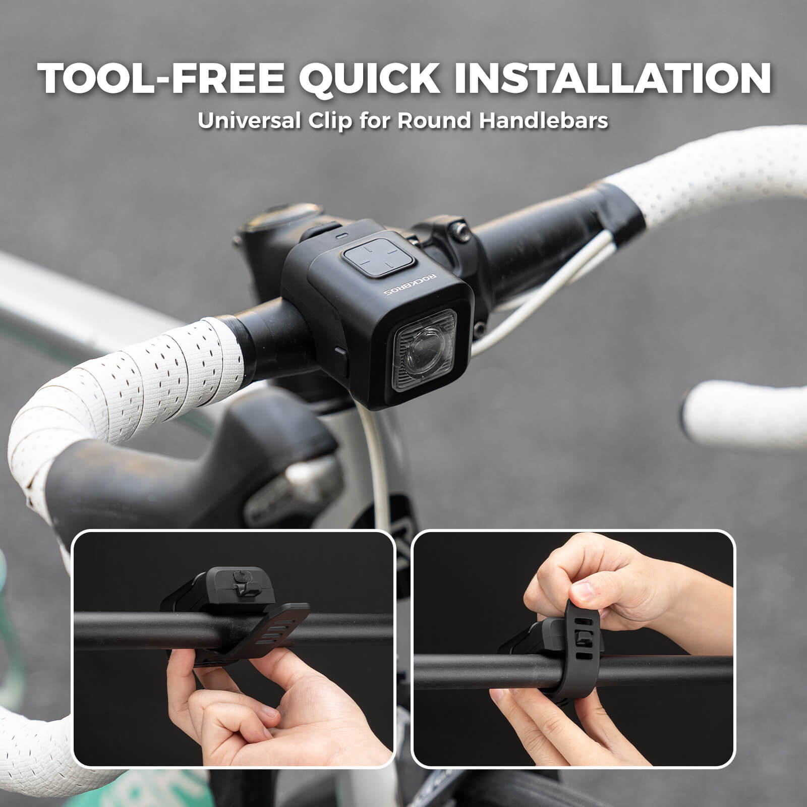 2-in-1 rechargeable bike horn and front headlight, 450 lumens super bright LED with loud electronic bell