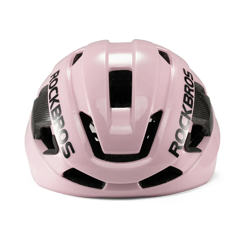 ROCKBROS carbon fiber cycling helmet with lightweight and impact protection
#Color_Pink