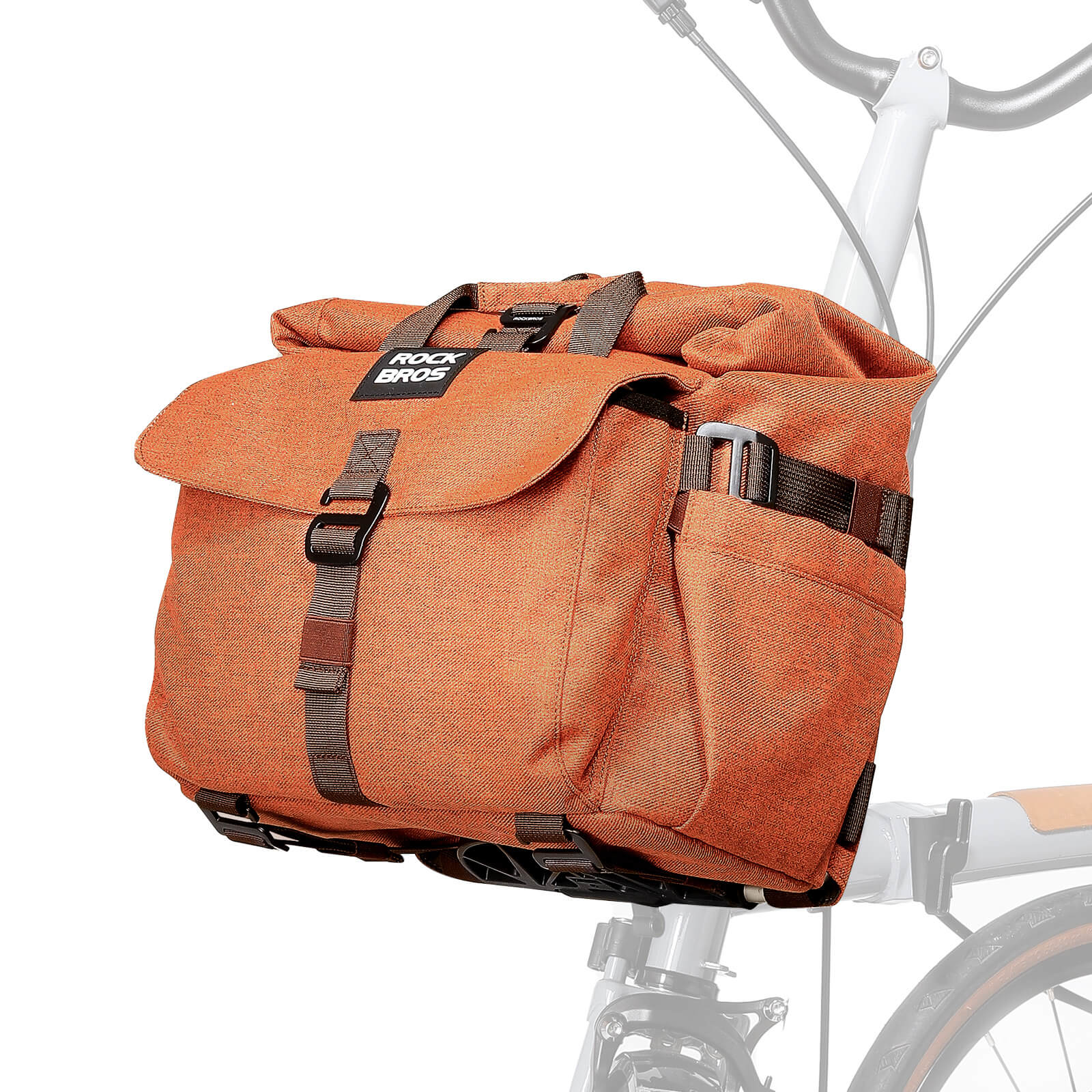 ROCKBROS 11.5L Folding Bicycle Handlebar Bag Multi-Function Bicycle Bag
#Color_Orange