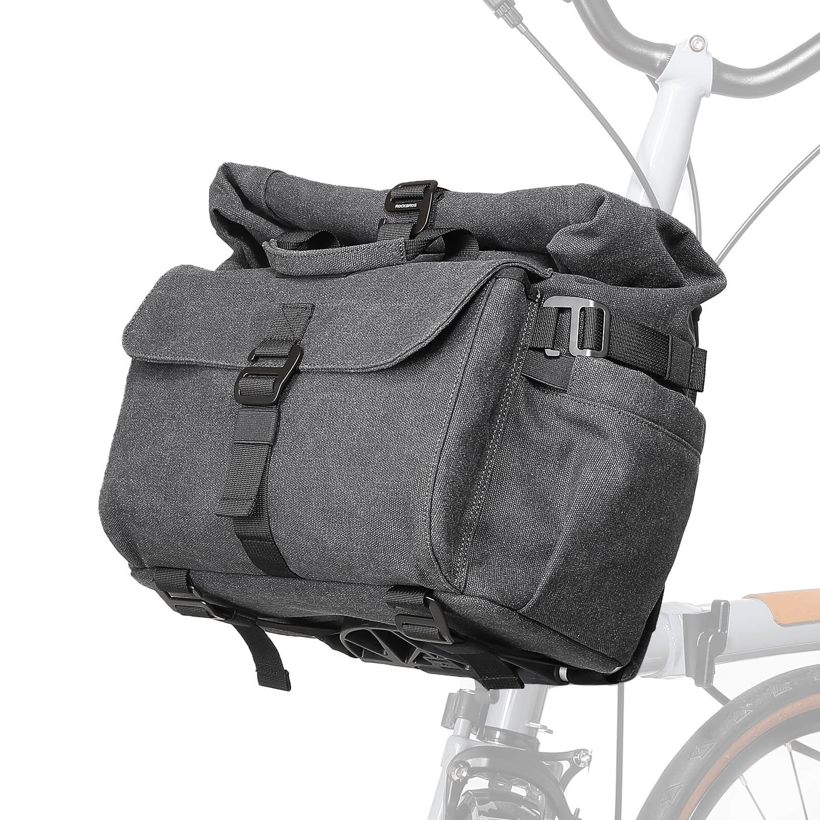 ROCKBROS 11.5L Folding Bicycle Handlebar Bag Multi-Function Bicycle Bag
#Color_Black
