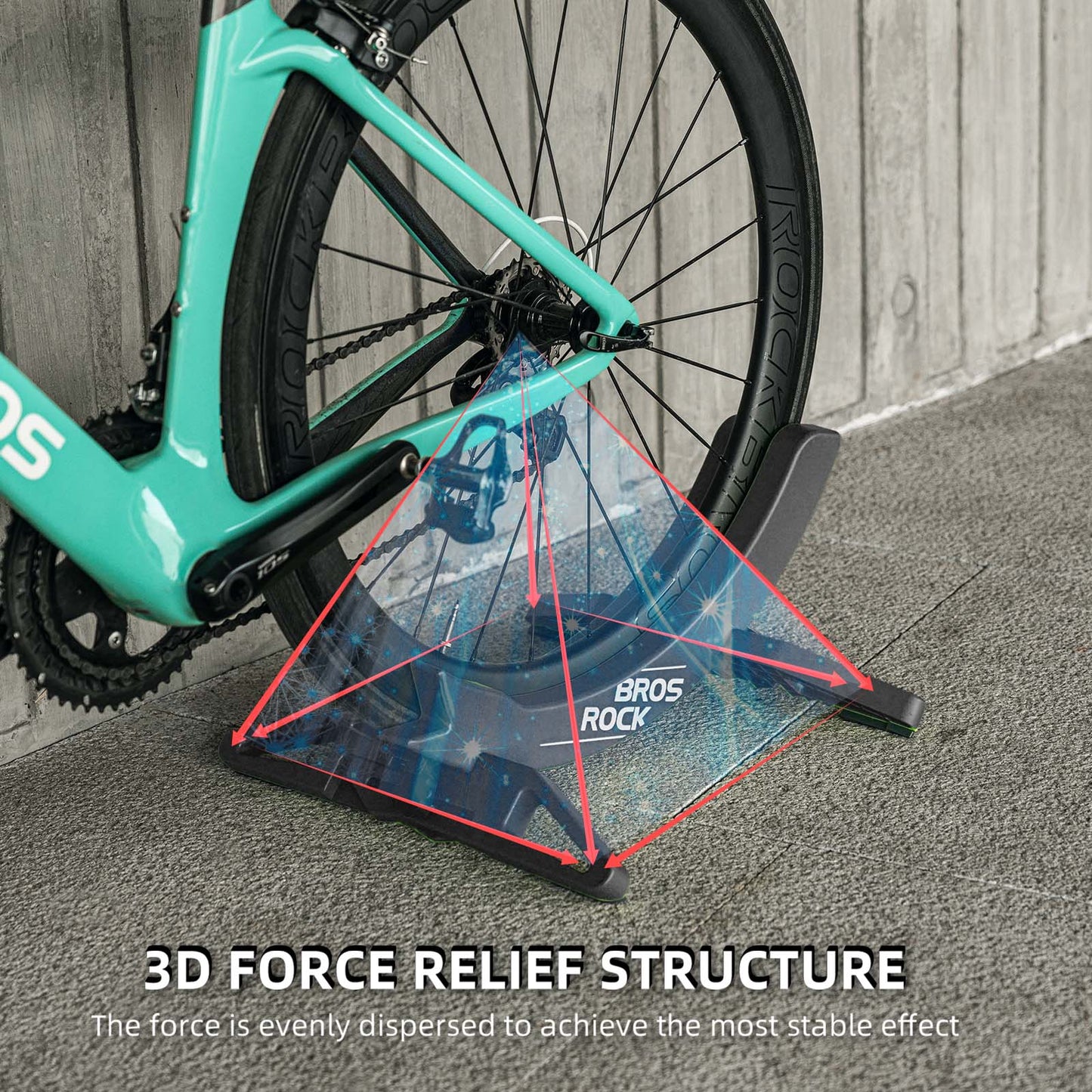 ROCKBROS Bicycle Floor Parking Rack Stand for all 26-80mm Wide Tires #Color_Black