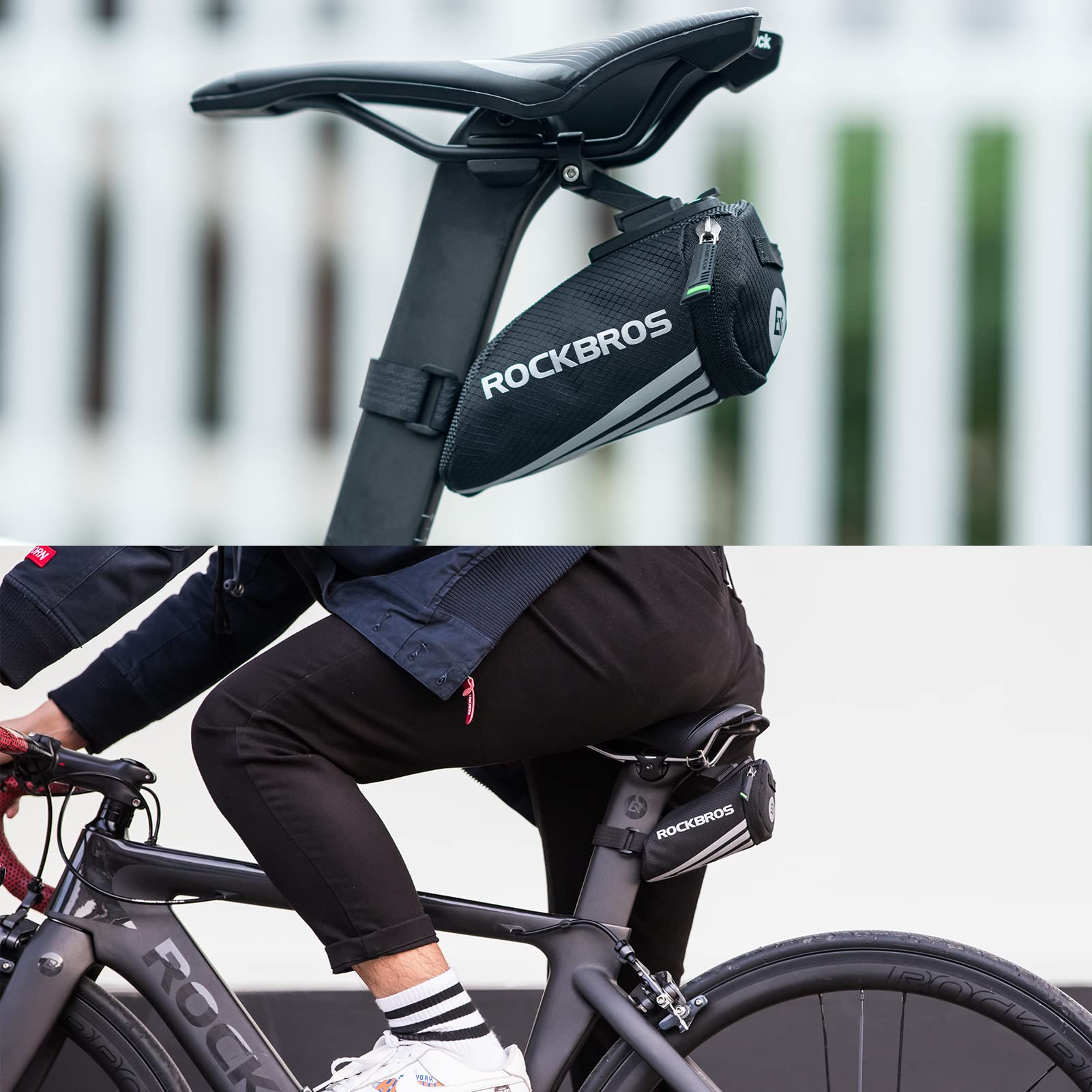 ROCKBROS Bike Mini Saddle Bag Quick Release Under Seat Pouch #Style_Bracket Version