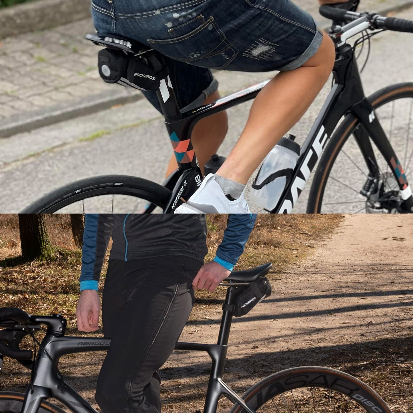 ROCKBROS Bike Mini Saddle Bag Quick Release Under Seat Pouch #Style_Velcro Version