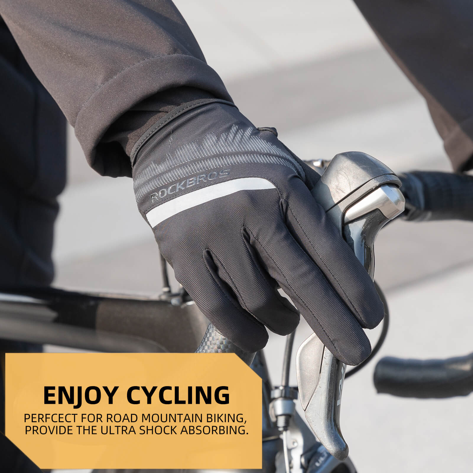 ROCKBROS Breathable Anti-Slip Shockproof SBR Padded Sport Gloves