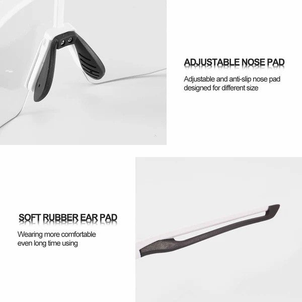 ROCKBROS Half Frame Photochromic Cycling Sunglasses with UV protection for outdoor riding
#Color_White