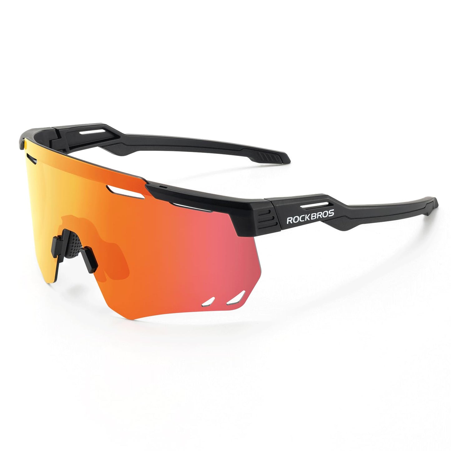 ROCKBROS Polarized Sunglasses 100% UV400 Protection Cycling Glasses #Color_Black