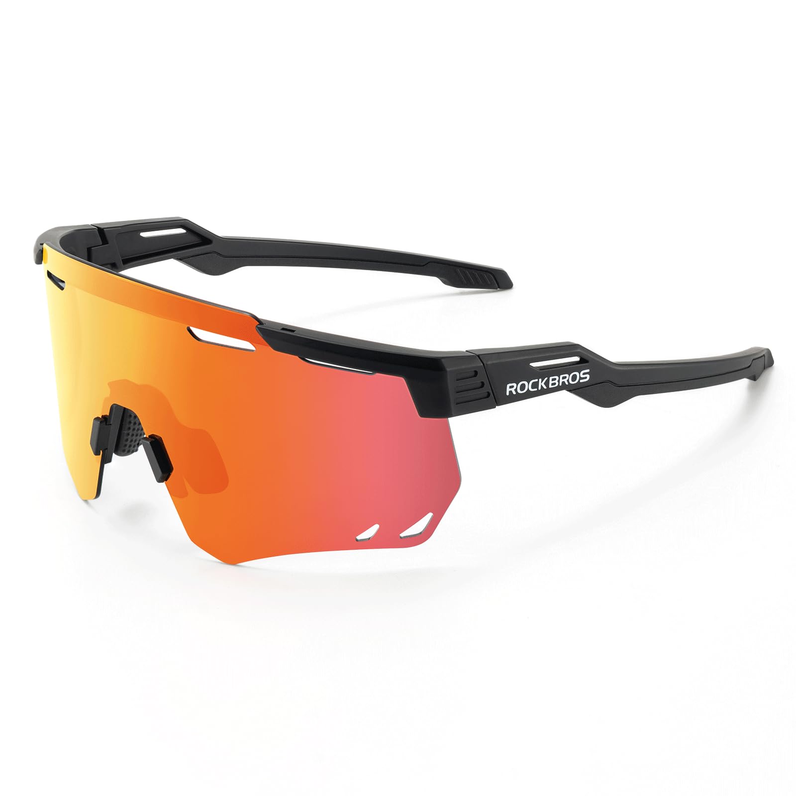 ROCKBROS Polarized Sunglasses 100% UV400 Protection Cycling Glasses #Color_Black