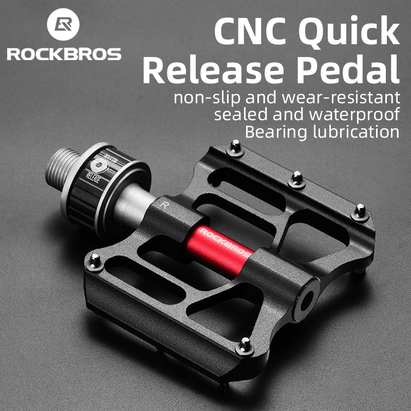 ROCKBROS quick release folding bike pedals CNC aluminum with sealed bearings