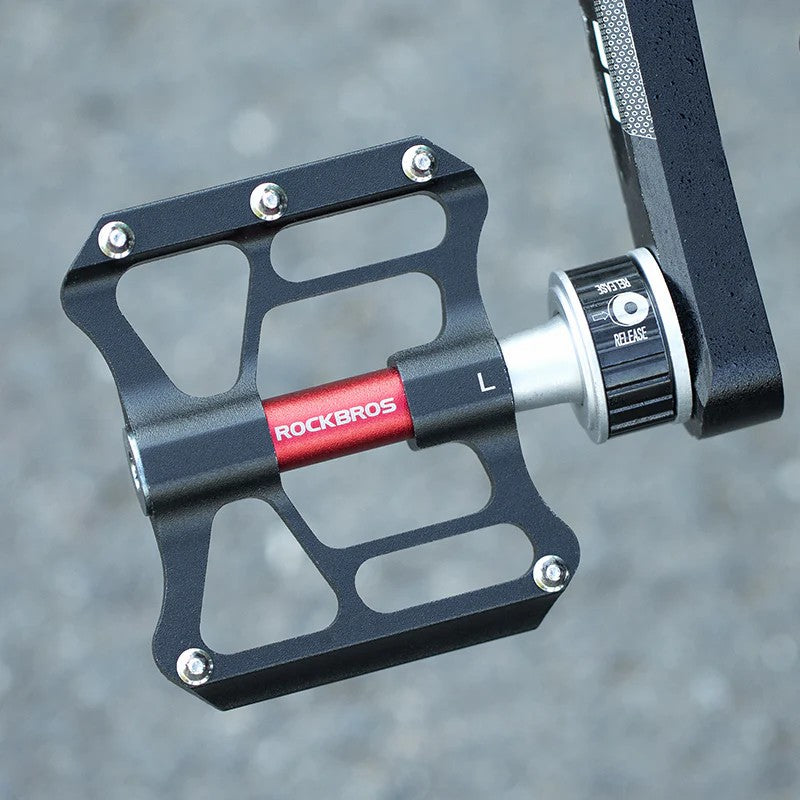 ROCKBROS quick release folding bike pedals CNC aluminum with sealed bearings