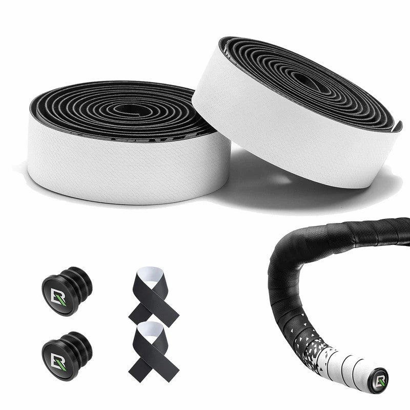ROCKBROS soft and comfortable PU and EVA bicycle handlebar tape for road bikes
#Color_White