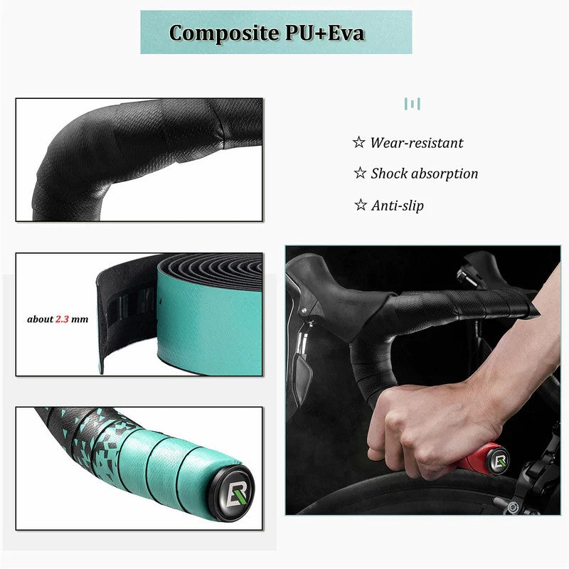 ROCKBROS soft and comfortable PU and EVA bicycle handlebar tape for road bikes